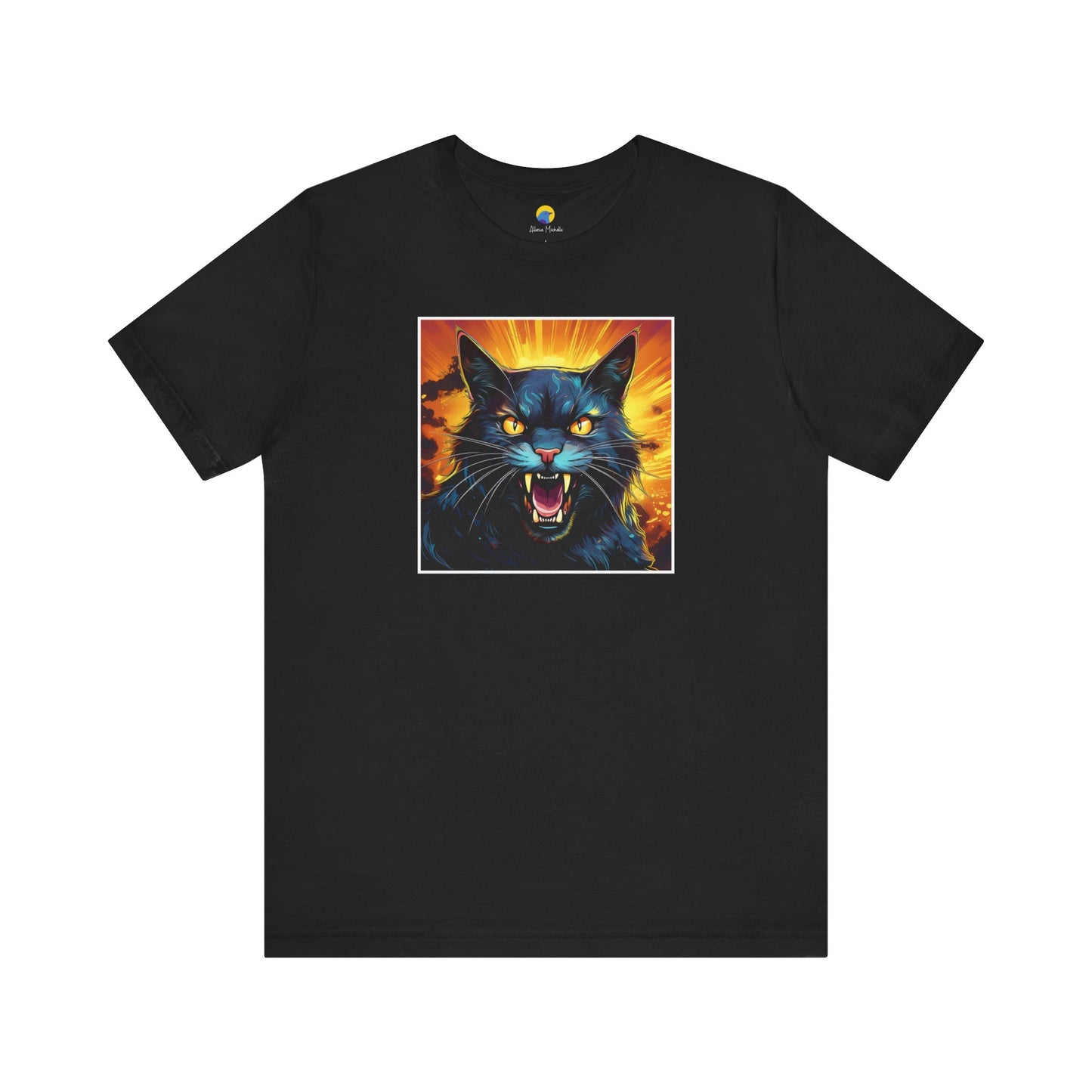 Scary Black Cat Unisex Jersey Short Sleeve Tee