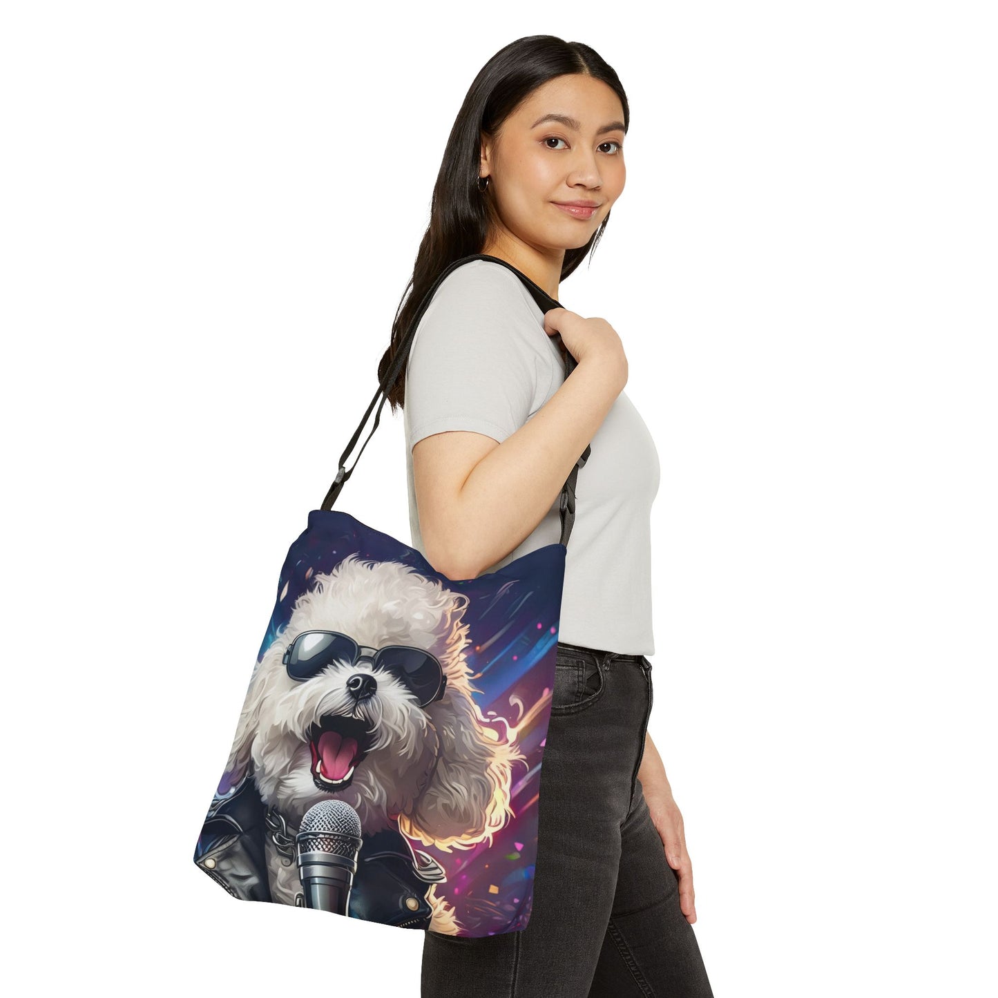 Dog Rockstar Adjustable Tote Bag