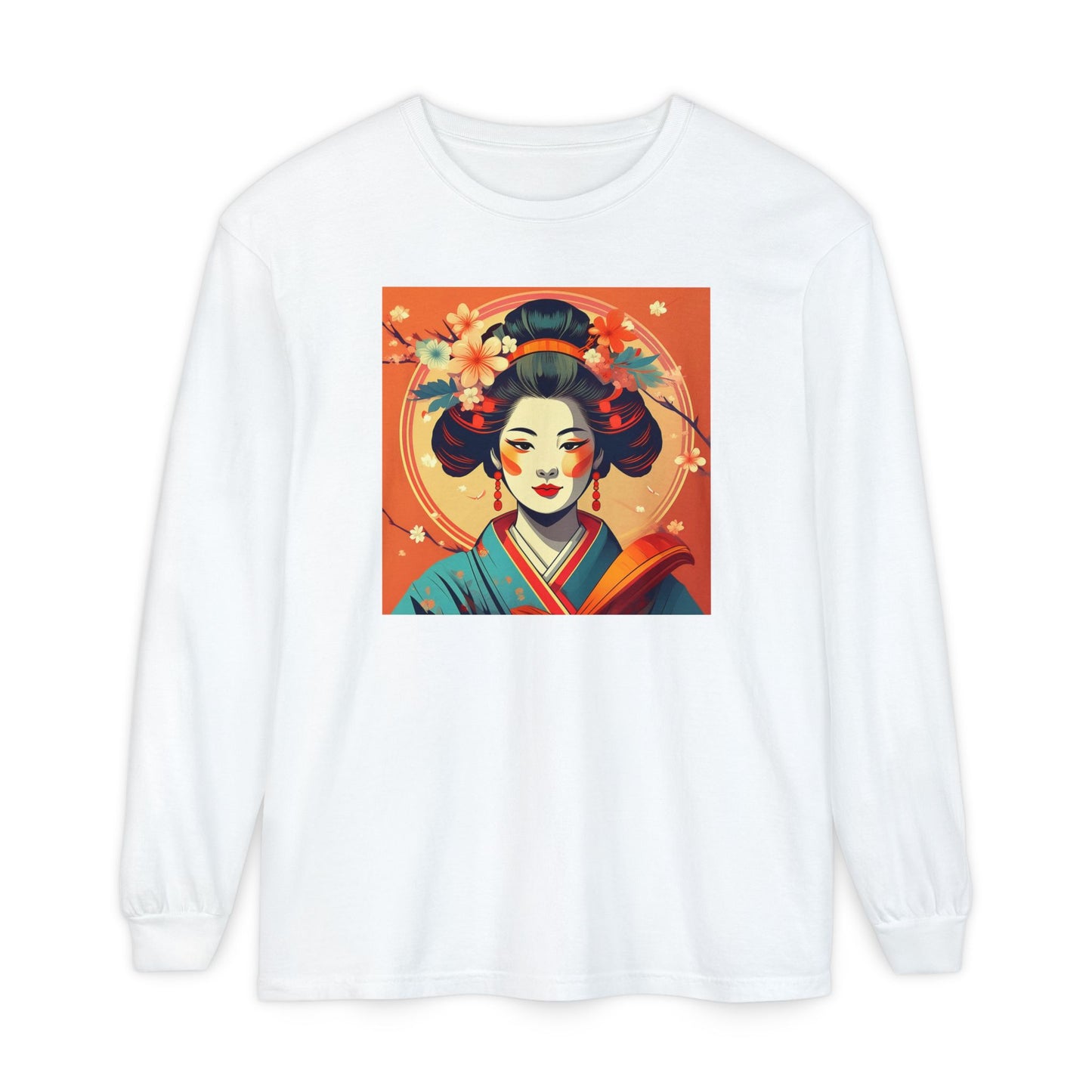 Coral Geisha Long Sleeve Tee