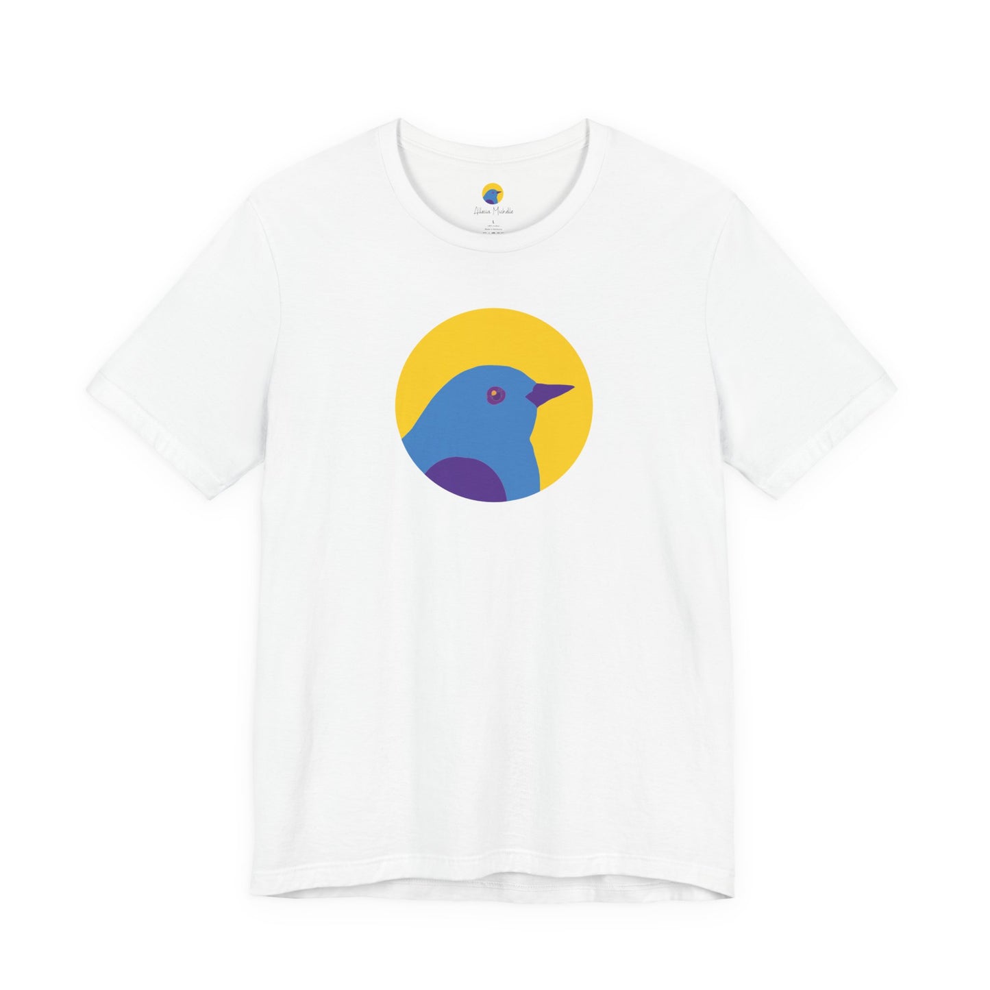 Allecia Michelle Logo T-Shirt | Colorful Bird Graphic Tee | Signature Brand Shirt