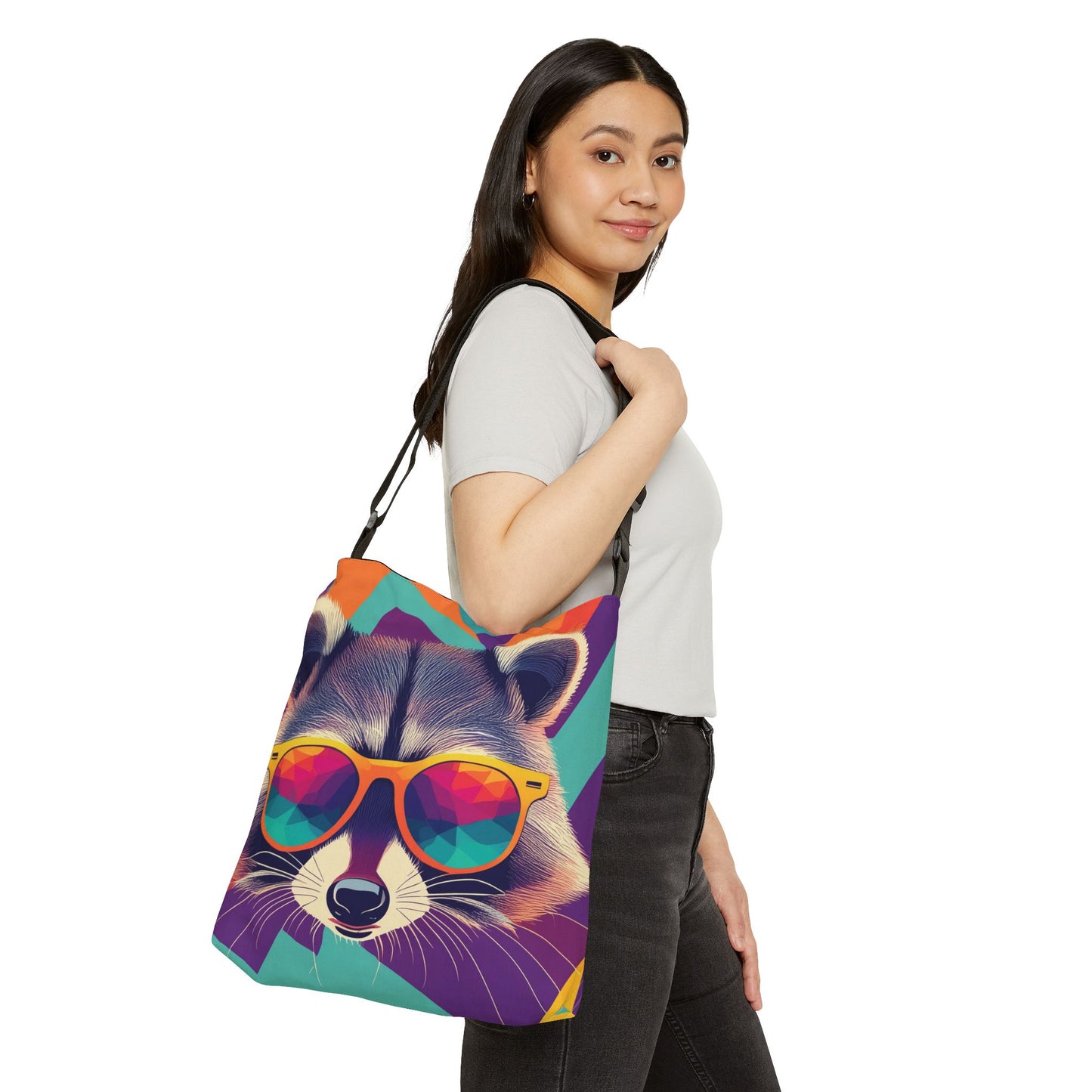 Cool Raccoon Adjustable Tote Bag