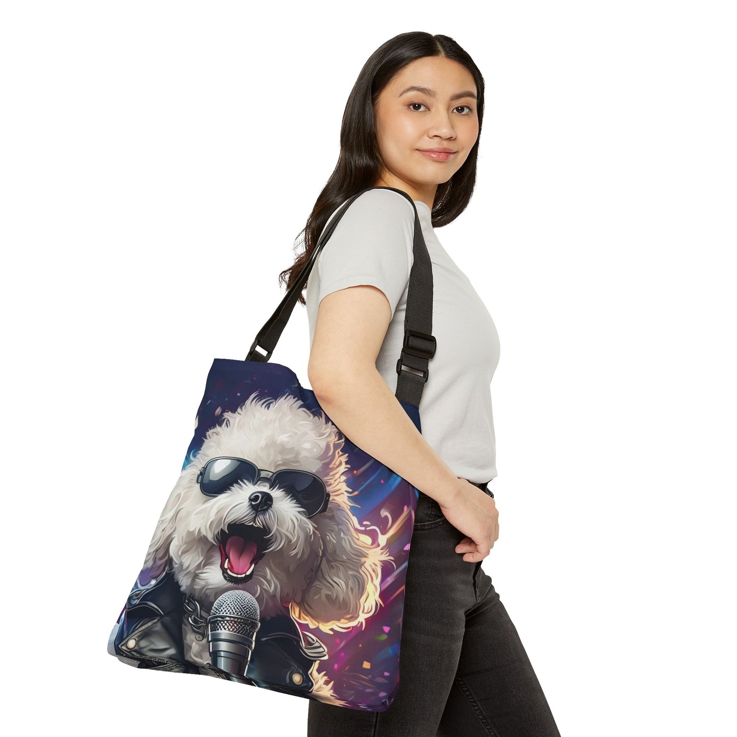 Dog Rockstar Adjustable Tote Bag