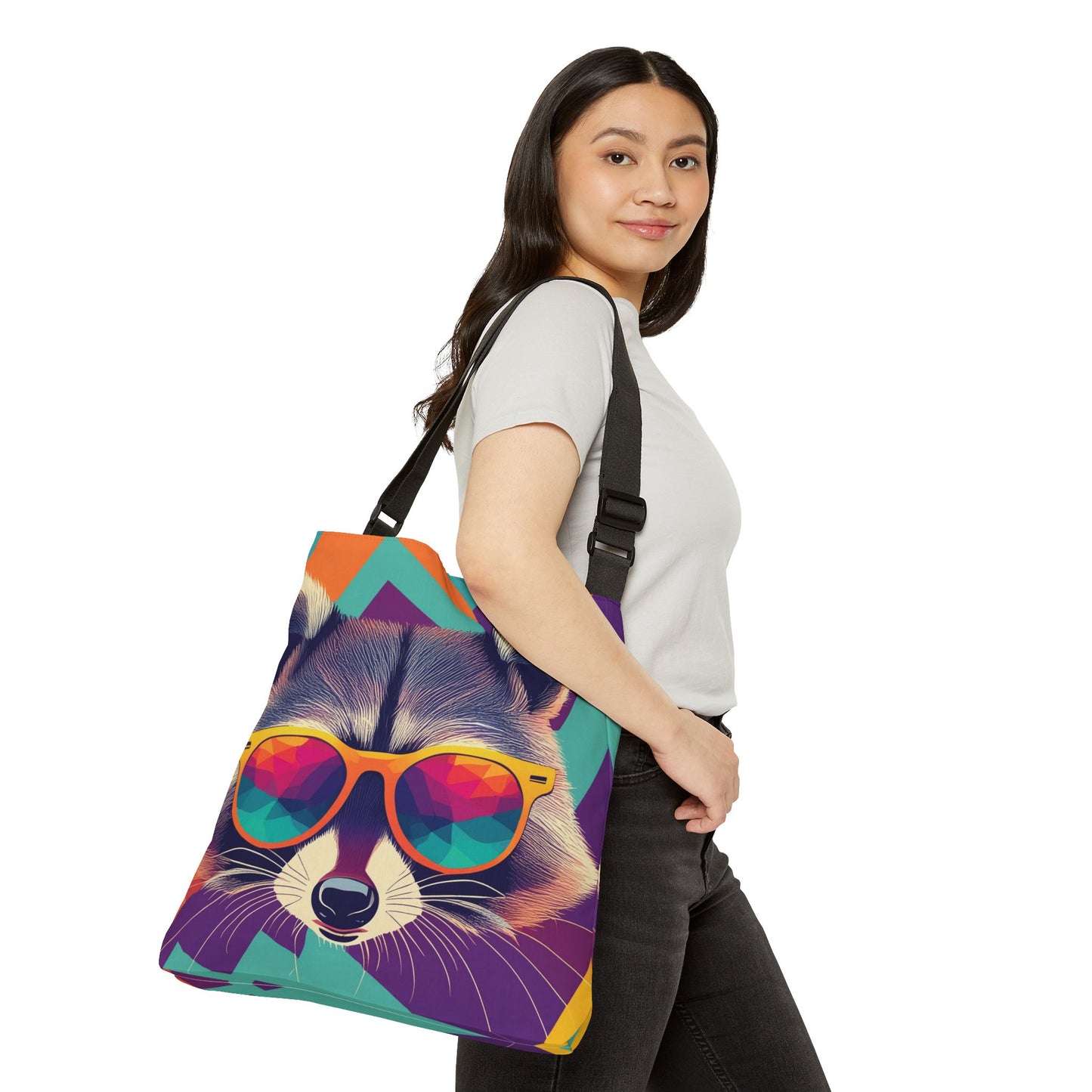 Cool Raccoon Adjustable Tote Bag