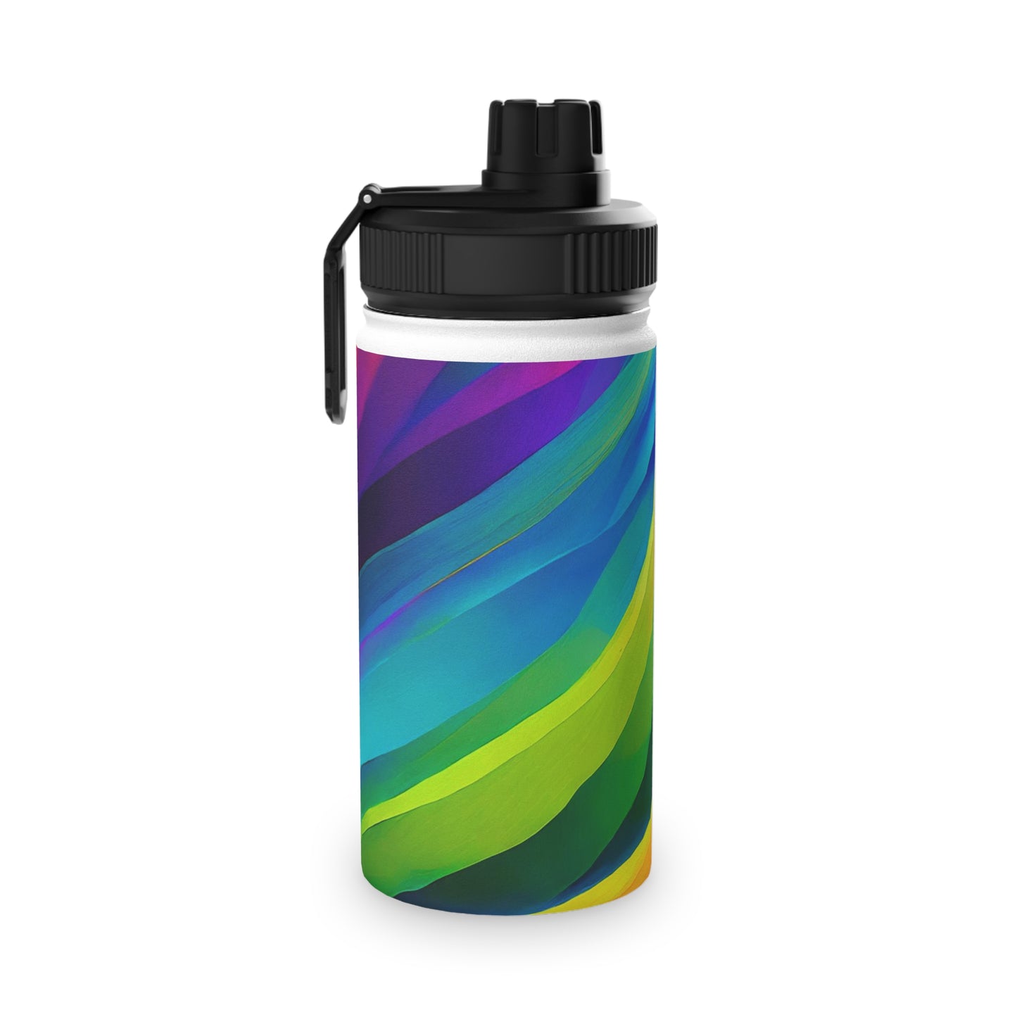 Color Waves Stainless Steel Water Bottle, Sports Lid