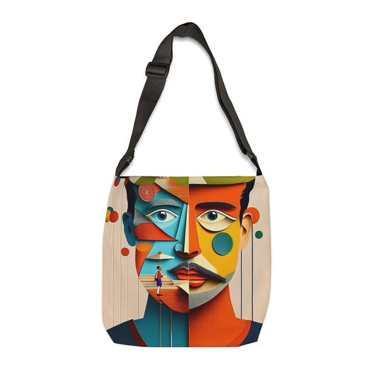 Abstract Face Adjustable Tote Bag