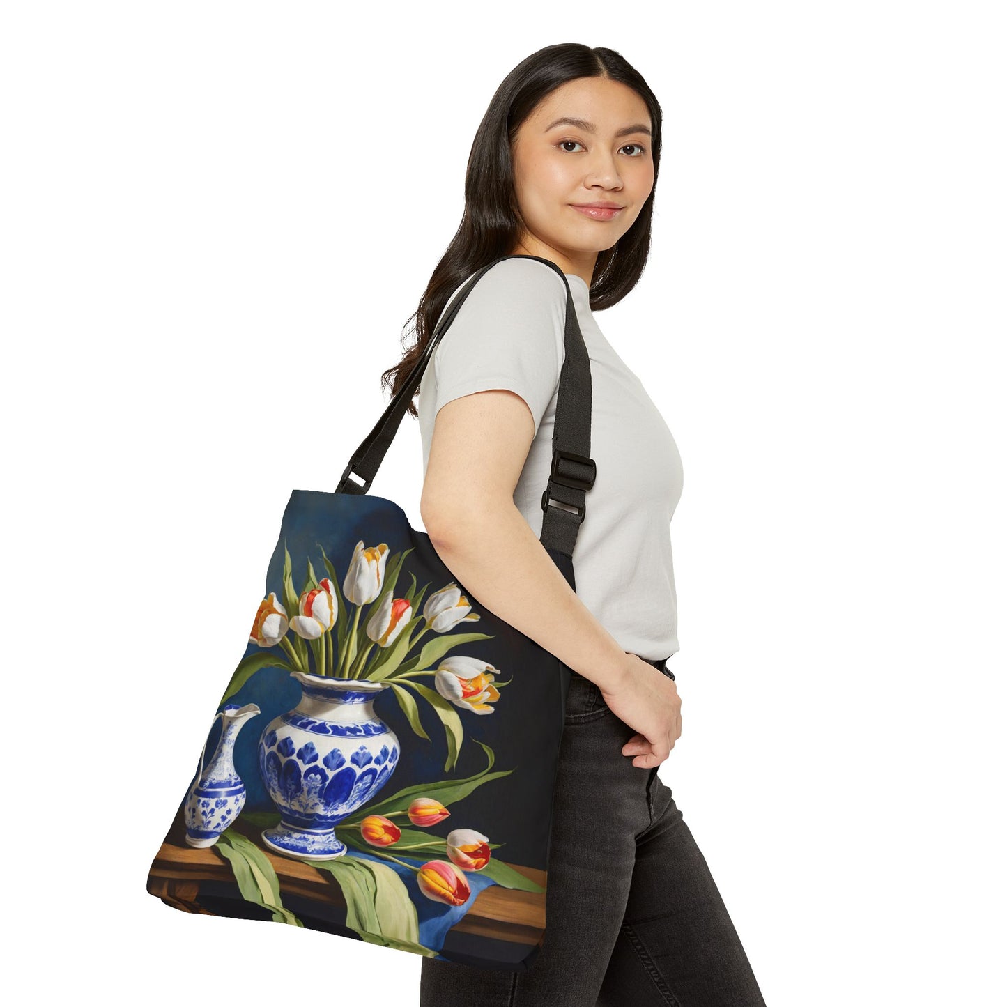 Tulips Adjustable Tote Bag