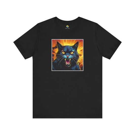 Scary Black Cat Unisex Jersey Short Sleeve Tee