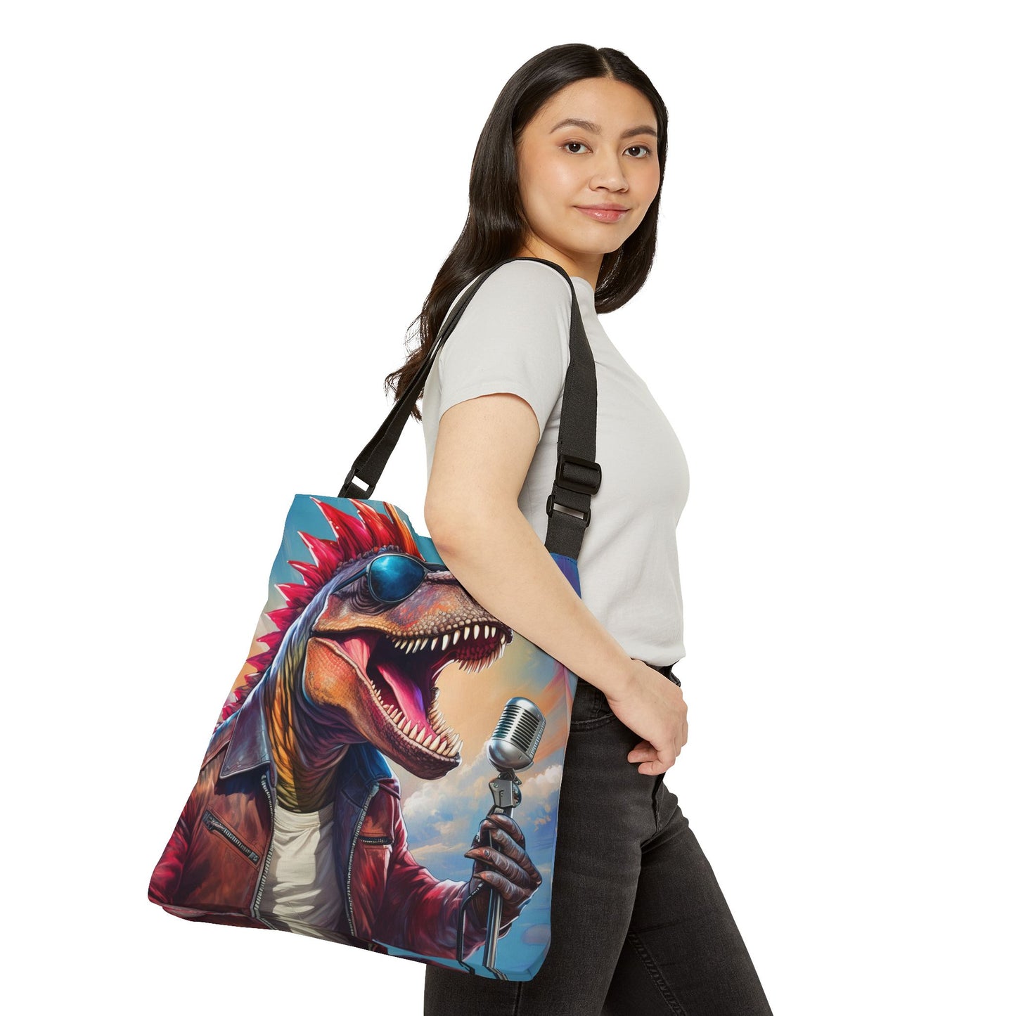 Rockin' T-Rex Adjustable Tote Bag