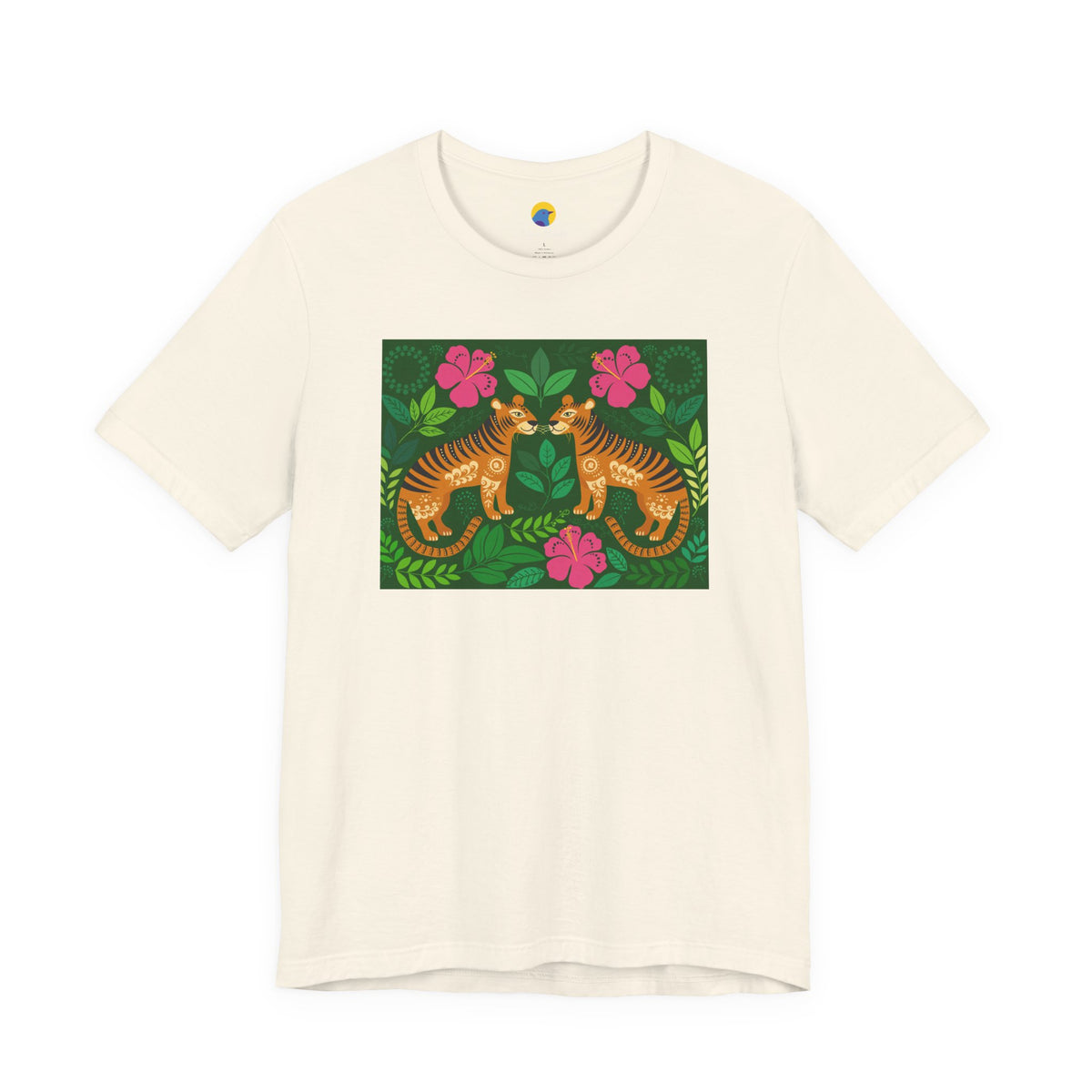 Tropical Tiger Duet – Colorful Folk Art Tiger Graphic Tee