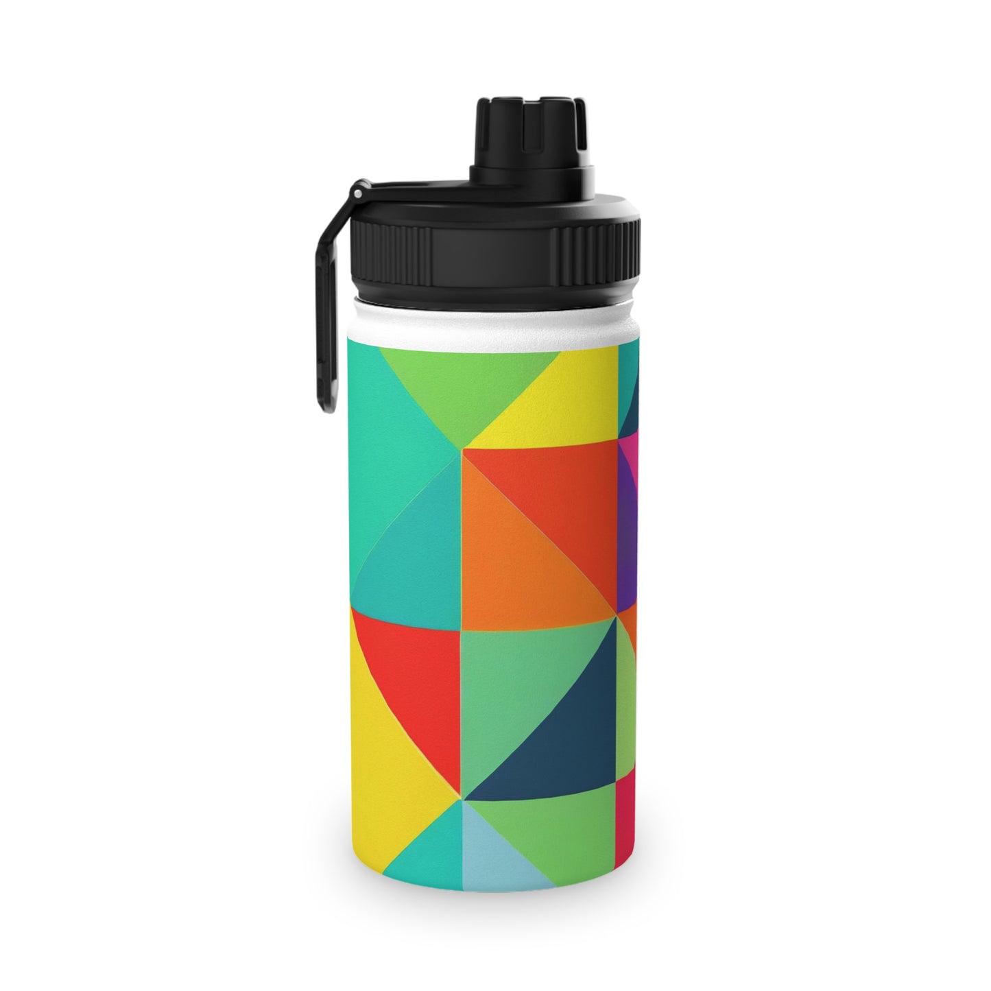 Modern Geometric Stainless Steel Water Bottle, Sports Lid