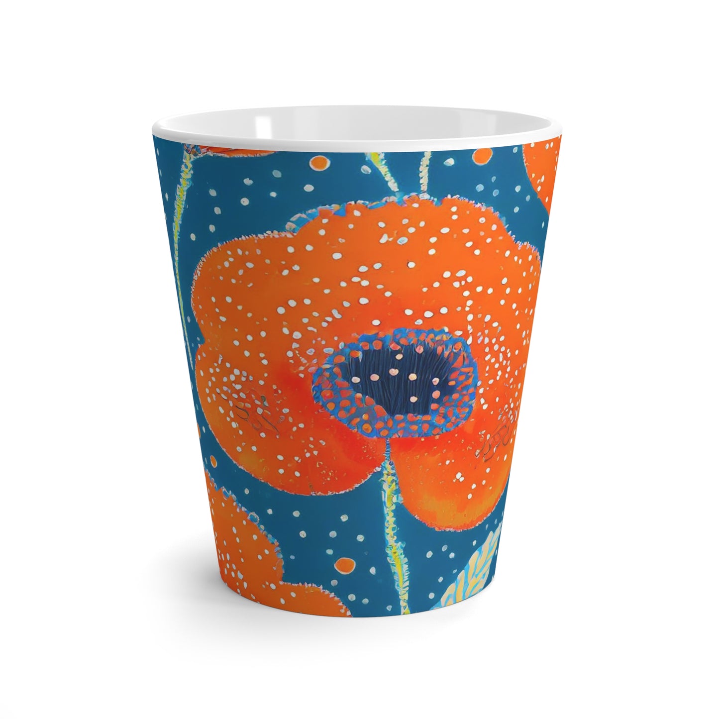 Batik Poppies Latte Mug