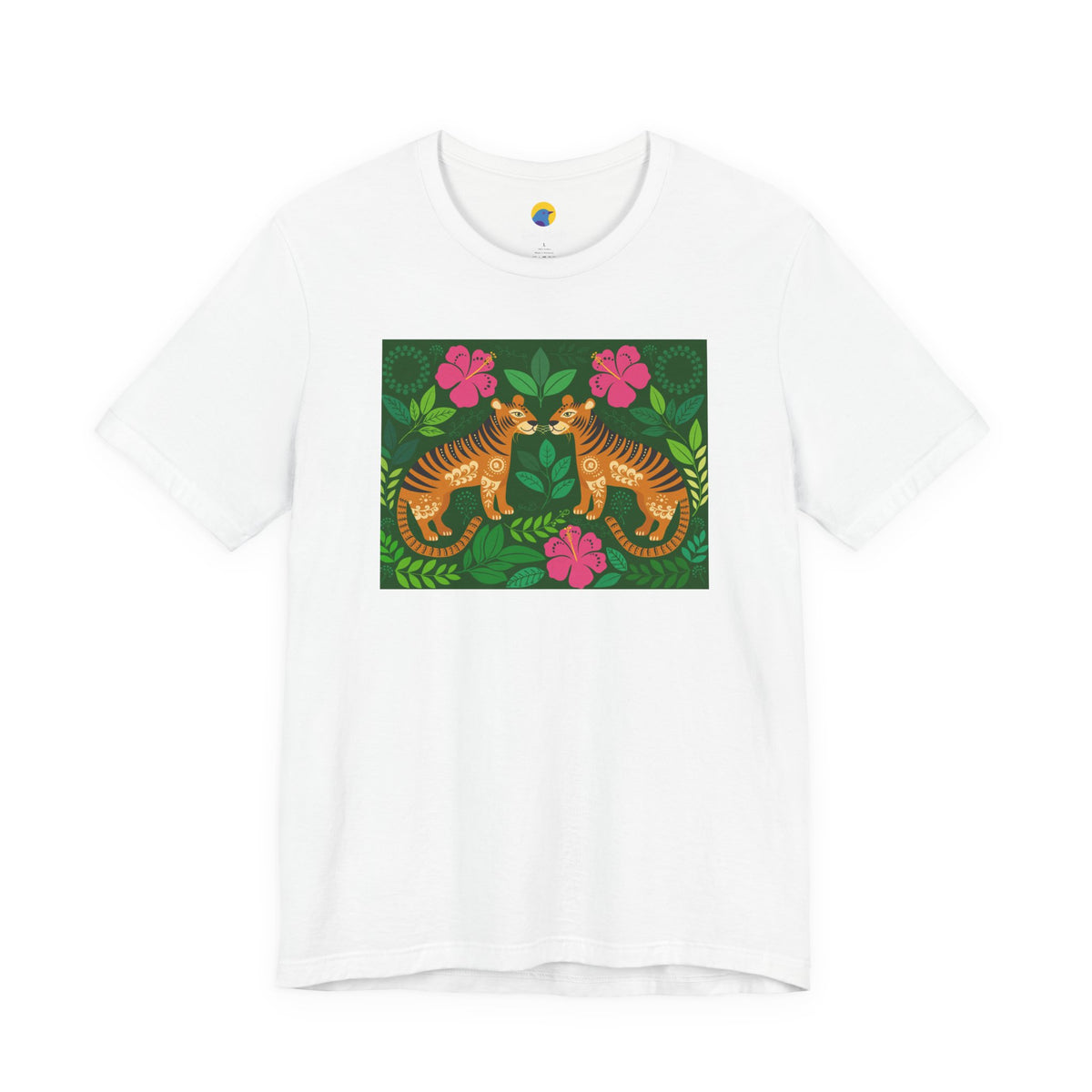 Tropical Tiger Duet – Colorful Folk Art Tiger Graphic Tee