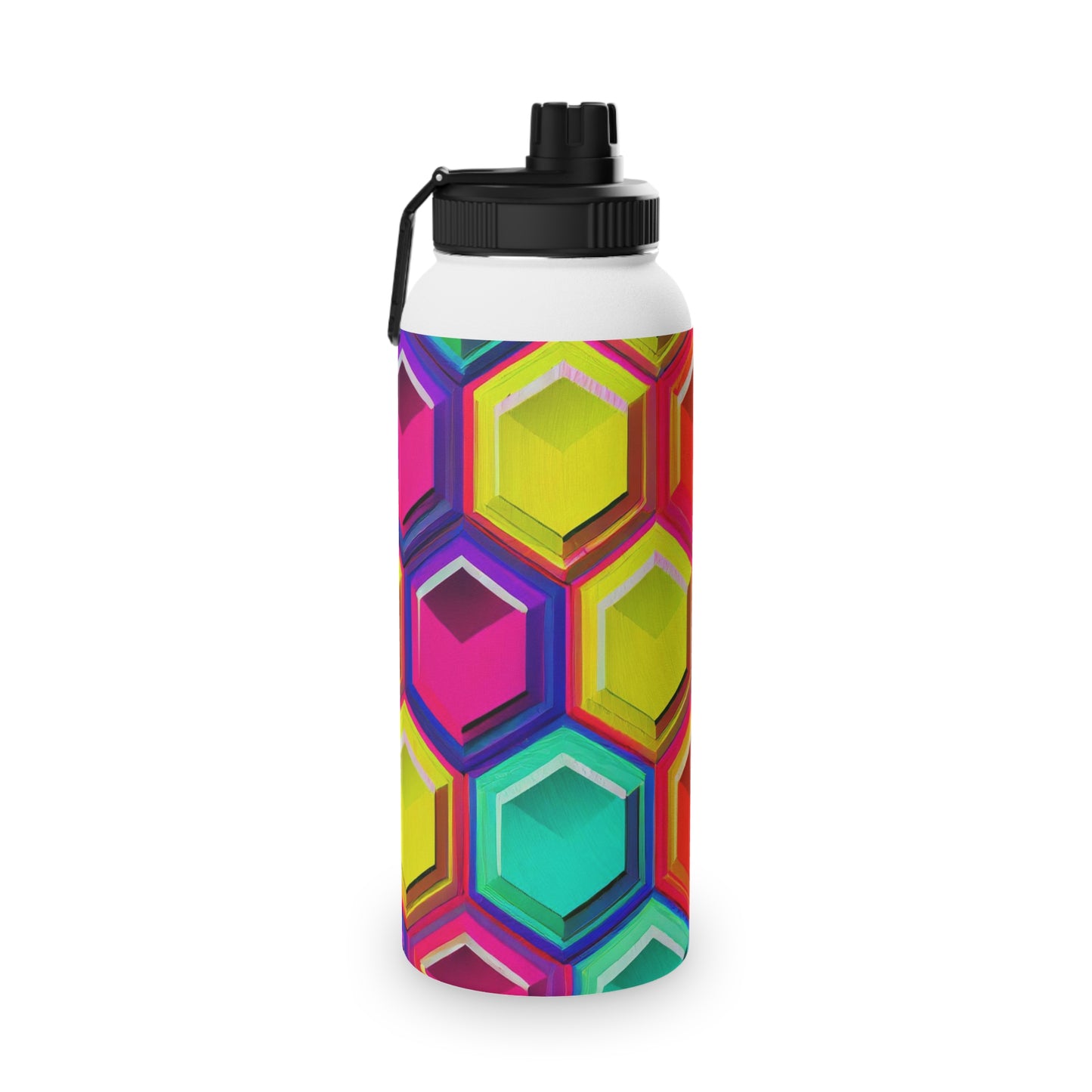 Honeycomb Stainless Steel Water Bottle, Sports Lid