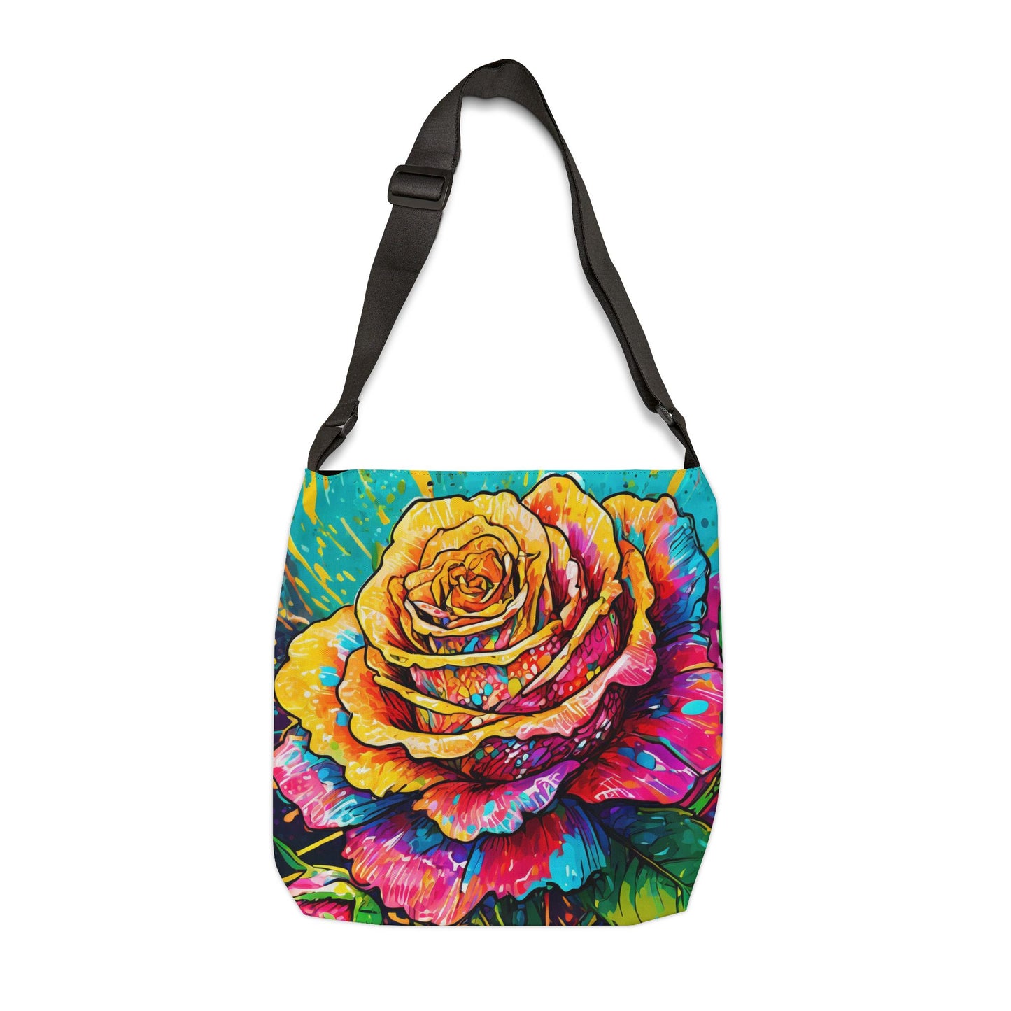 Splashy Rose Adjustable Tote Bag