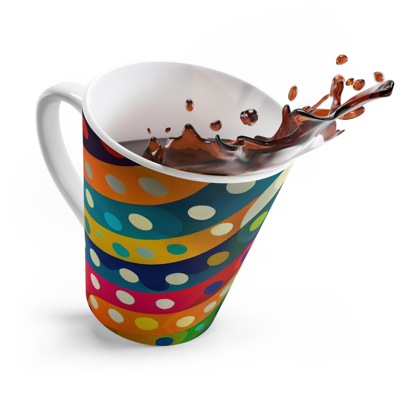 Dotted Stripes Latte Mug