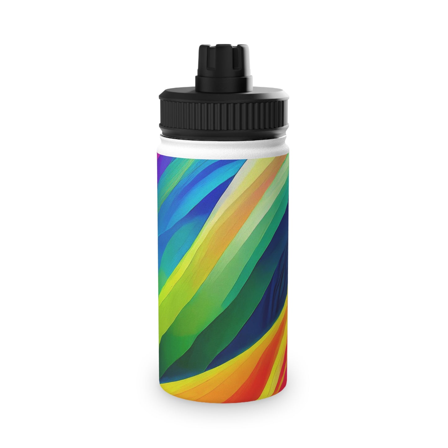 Color Waves Stainless Steel Water Bottle, Sports Lid