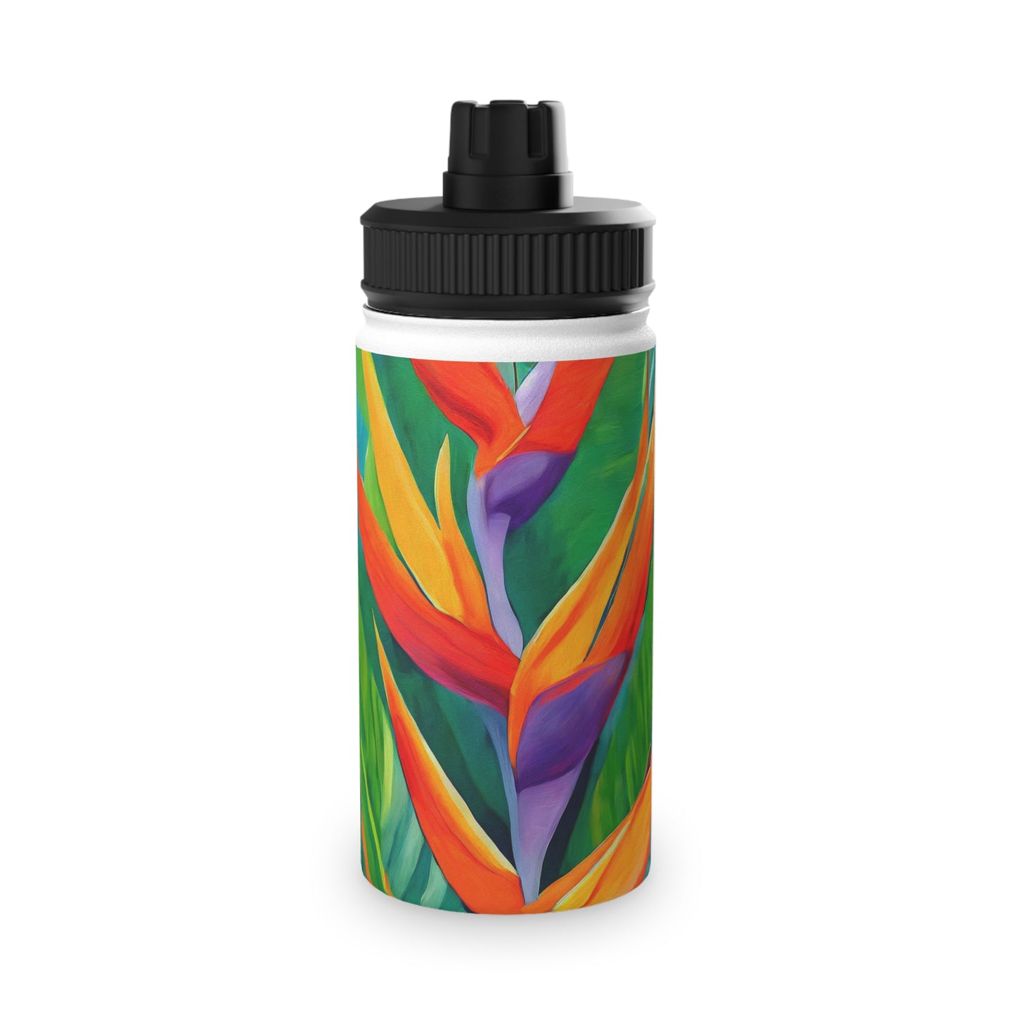 Bird or Paradise Stainless Steel Water Bottle, Sports Lid