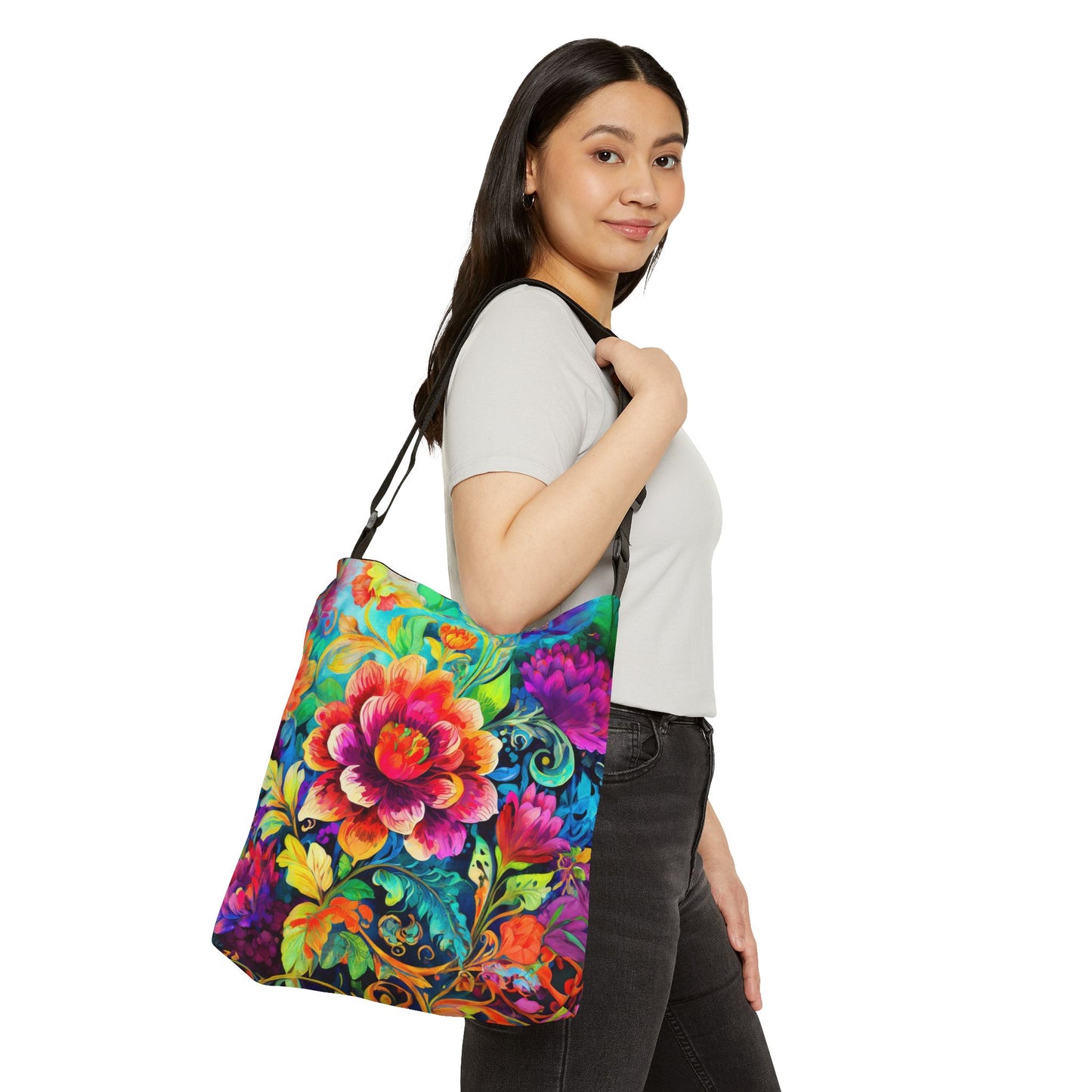 Fabulous Flower Adjustable Tote Bag