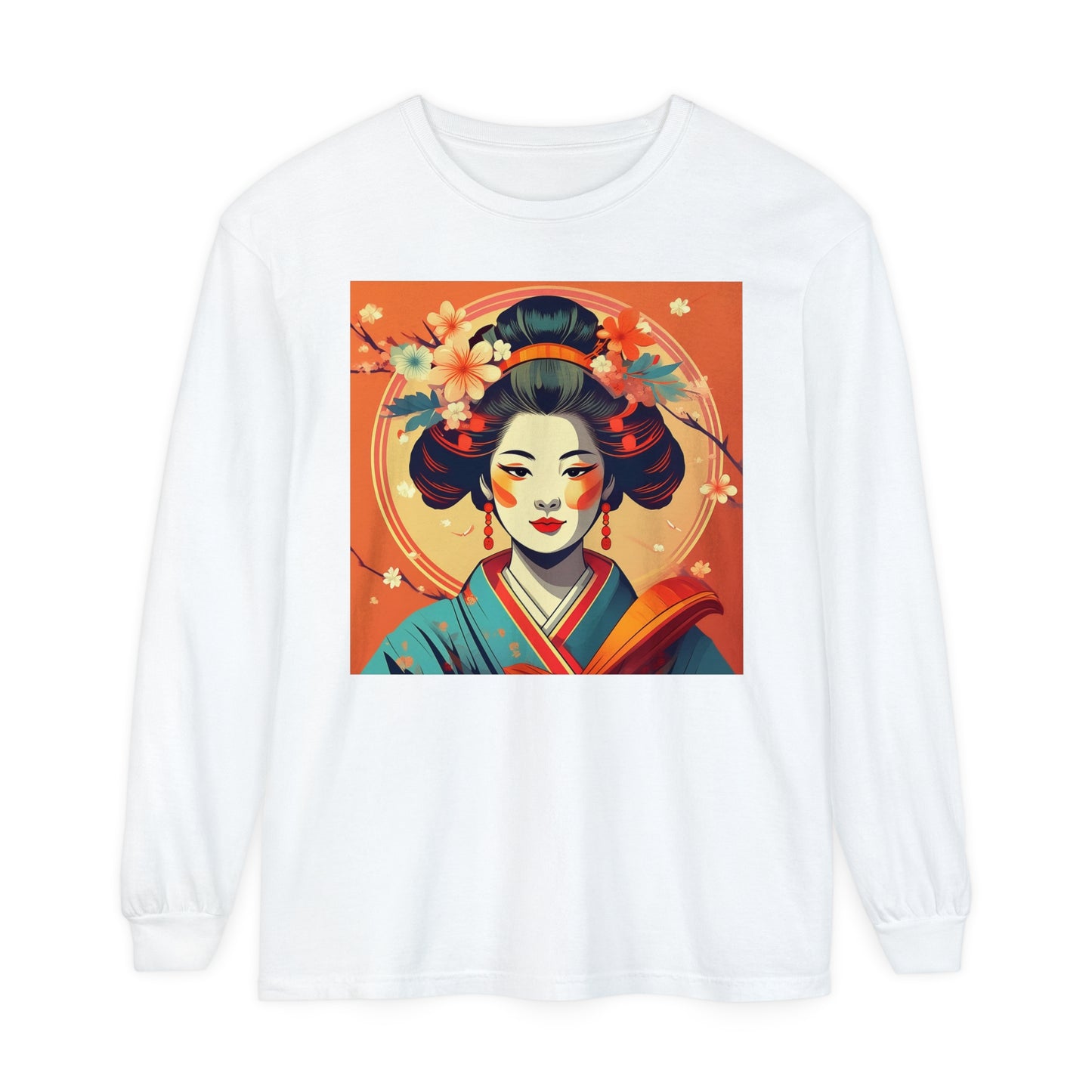 Coral Geisha Long Sleeve Tee