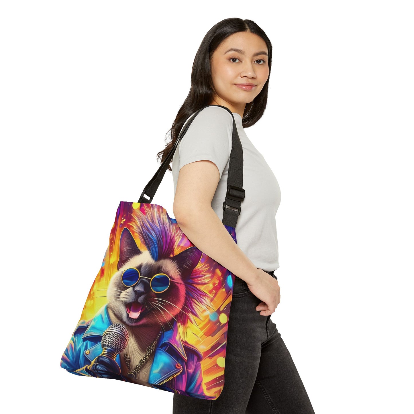 Rockin' Kitty Adjustable Tote Bag