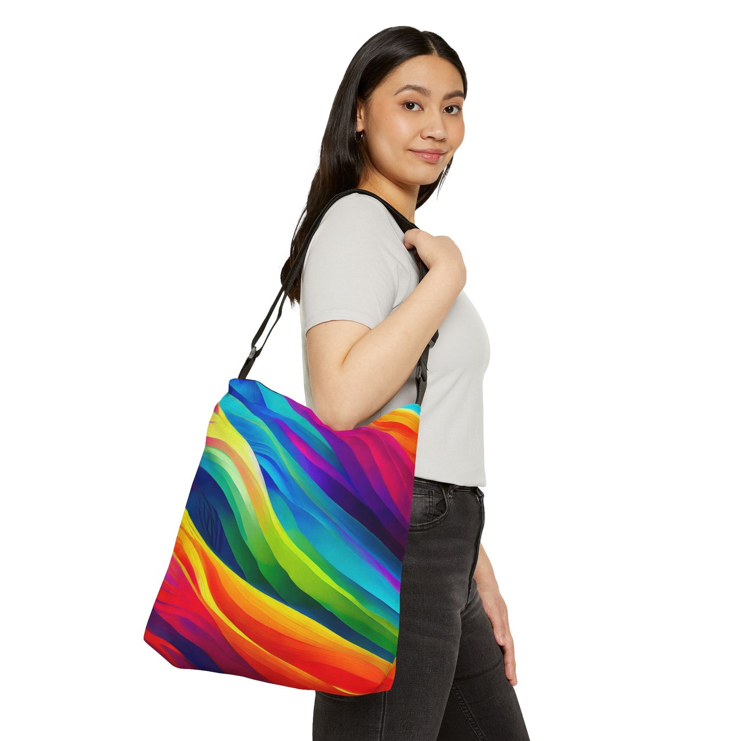 Color Waves Adjustable Tote Bag