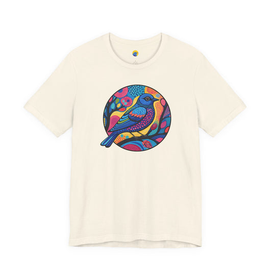 Electric Bluebird – Colorful Psychedelic Bird Graphic Tee