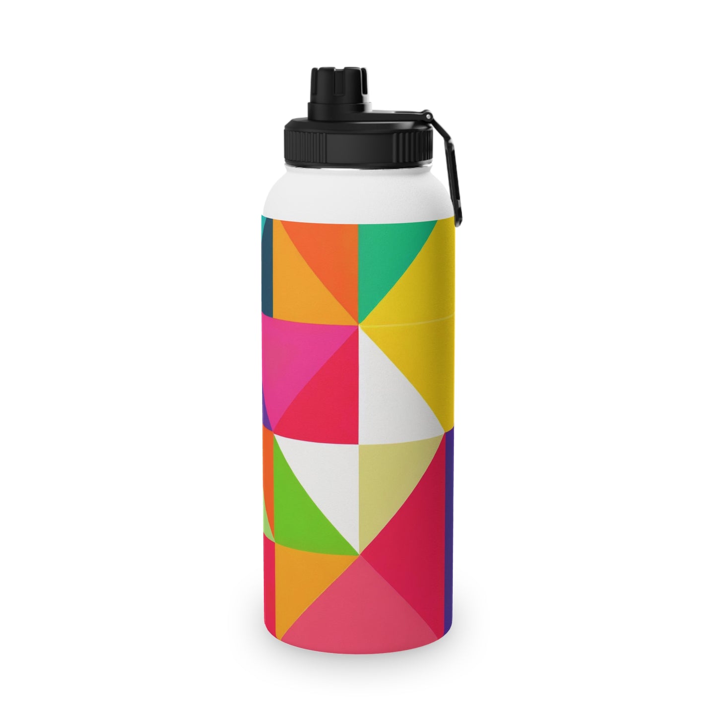 Modern Geometric Stainless Steel Water Bottle, Sports Lid