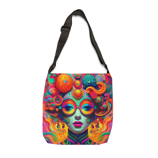 Psychedlic Bubble Girl Adjustable Tote Bag
