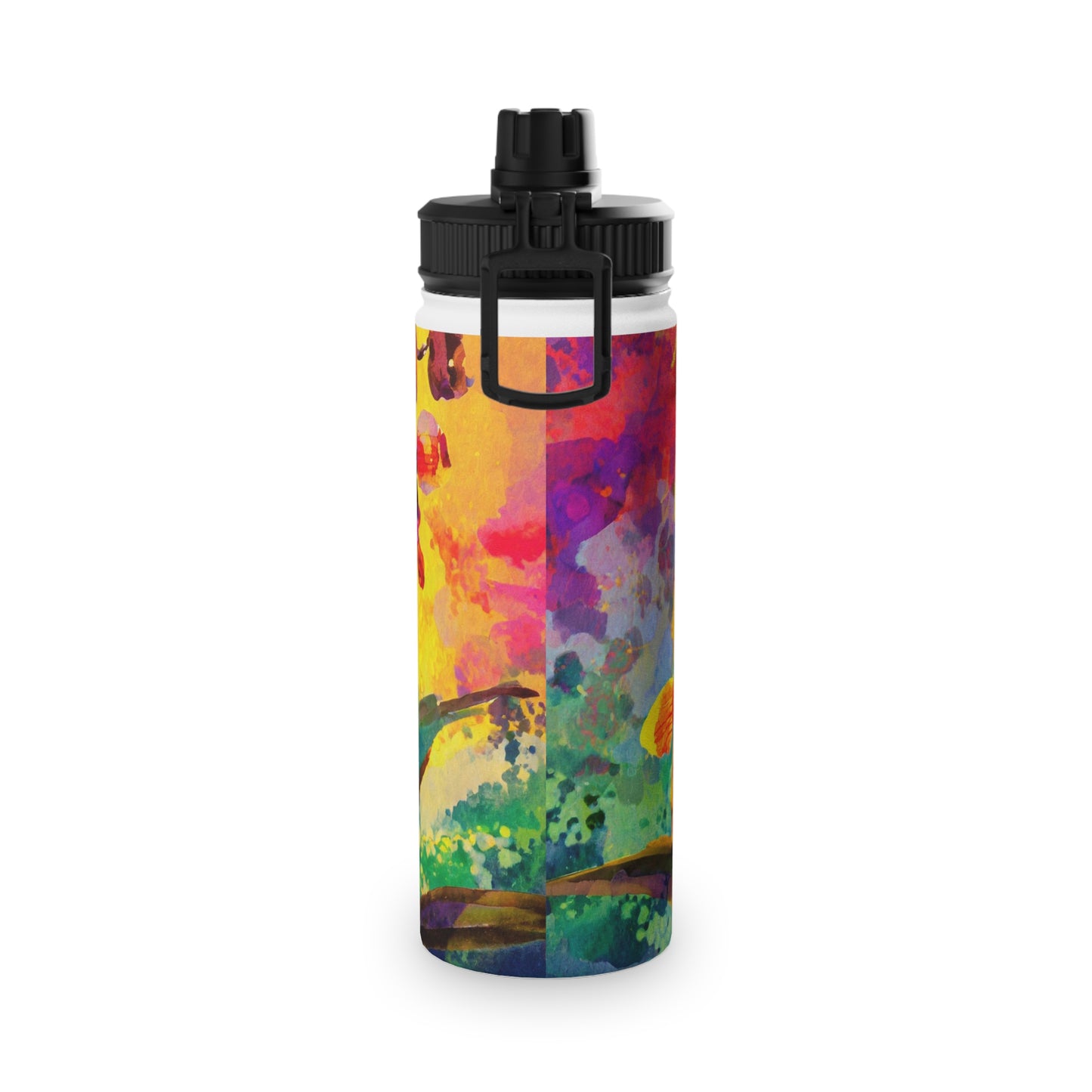 Orchids at Sunset Stainless Steel Water Bottle, Sports Lid