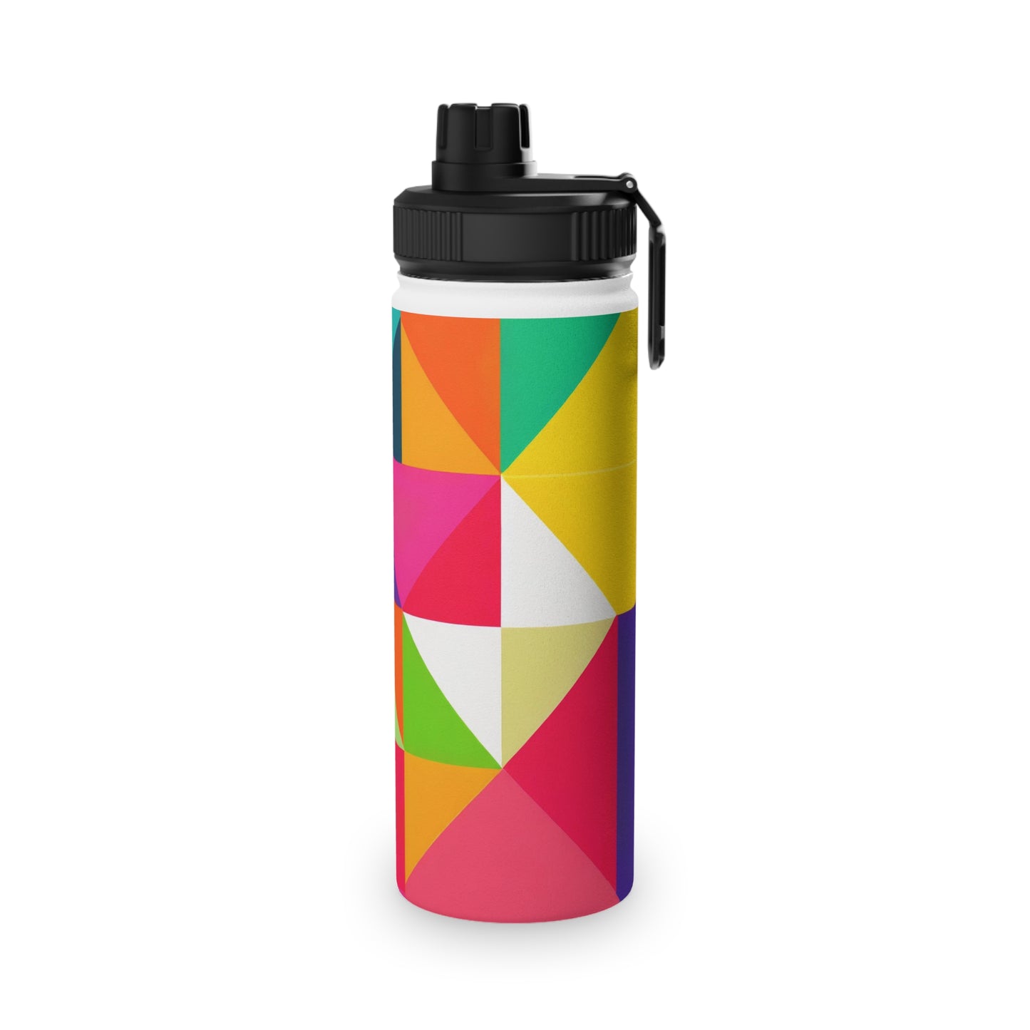 Modern Geometric Stainless Steel Water Bottle, Sports Lid