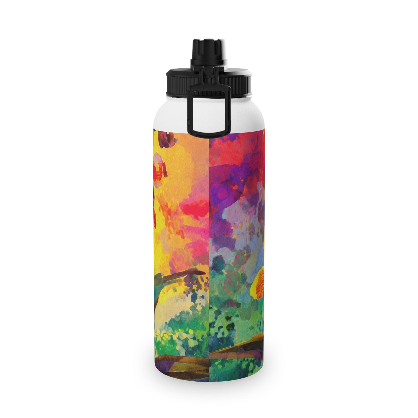 Orchids at Sunset Stainless Steel Water Bottle, Sports Lid