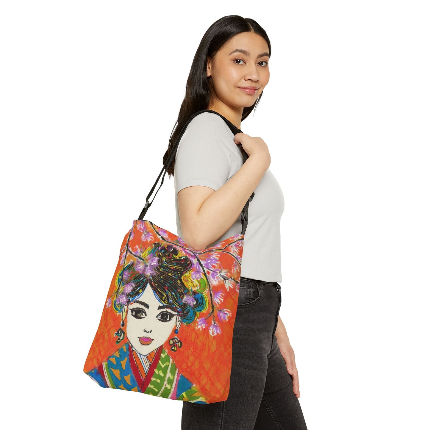 Colorful Geisha Adjustable Tote Bag