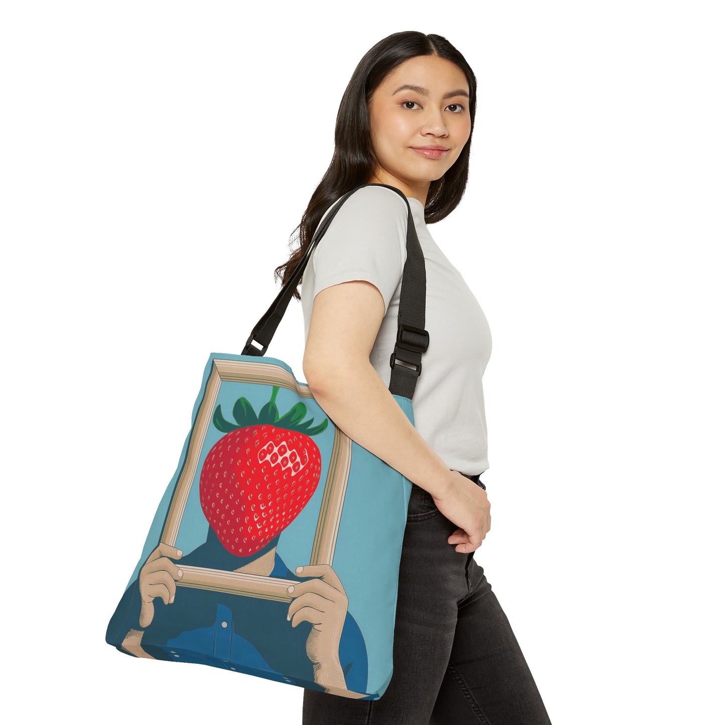 Surreal Strawberry Adjustable Tote Bag