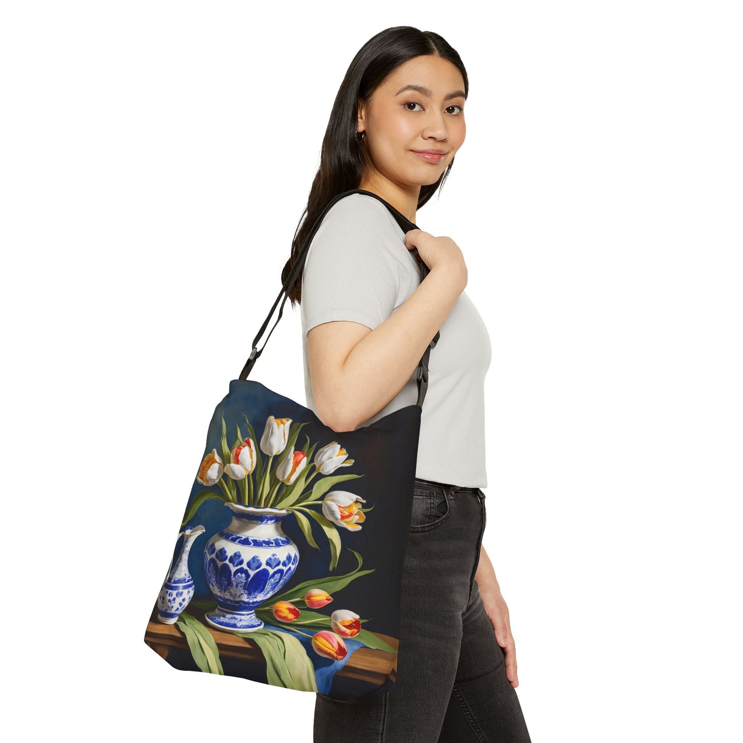 Tulips Adjustable Tote Bag