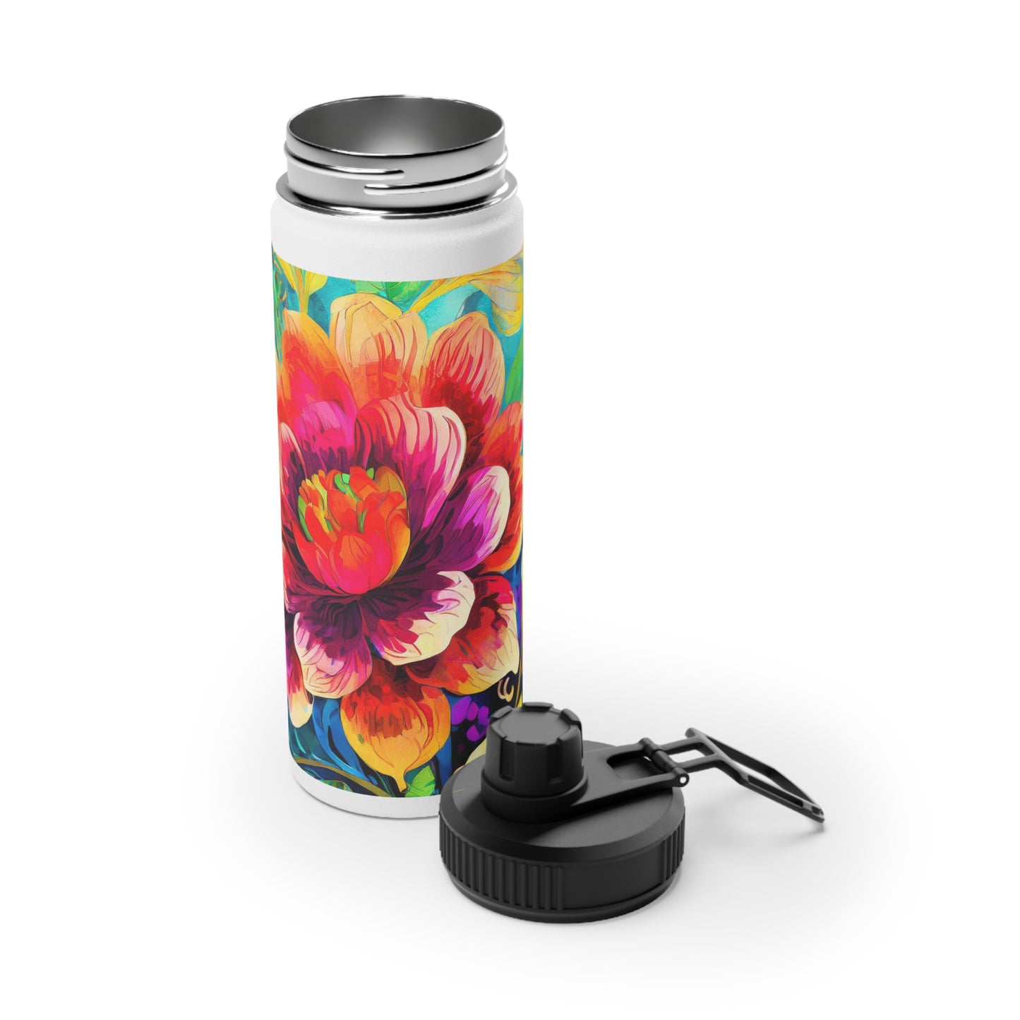 Fabulous Flower Stainless Steel Water Bottle, Sports Lid