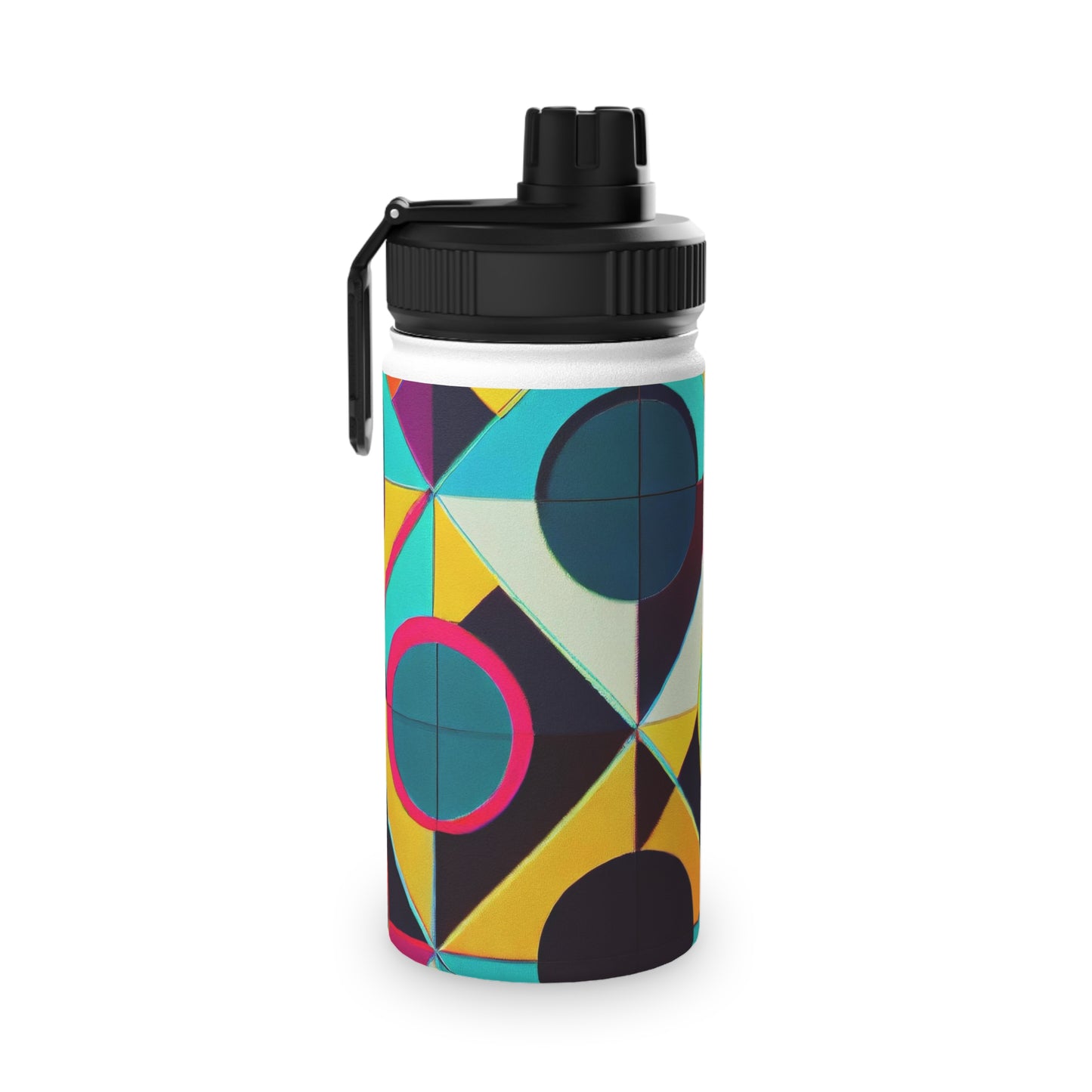 Colorful Geometric Stainless Steel Water Bottle, Sports Lid