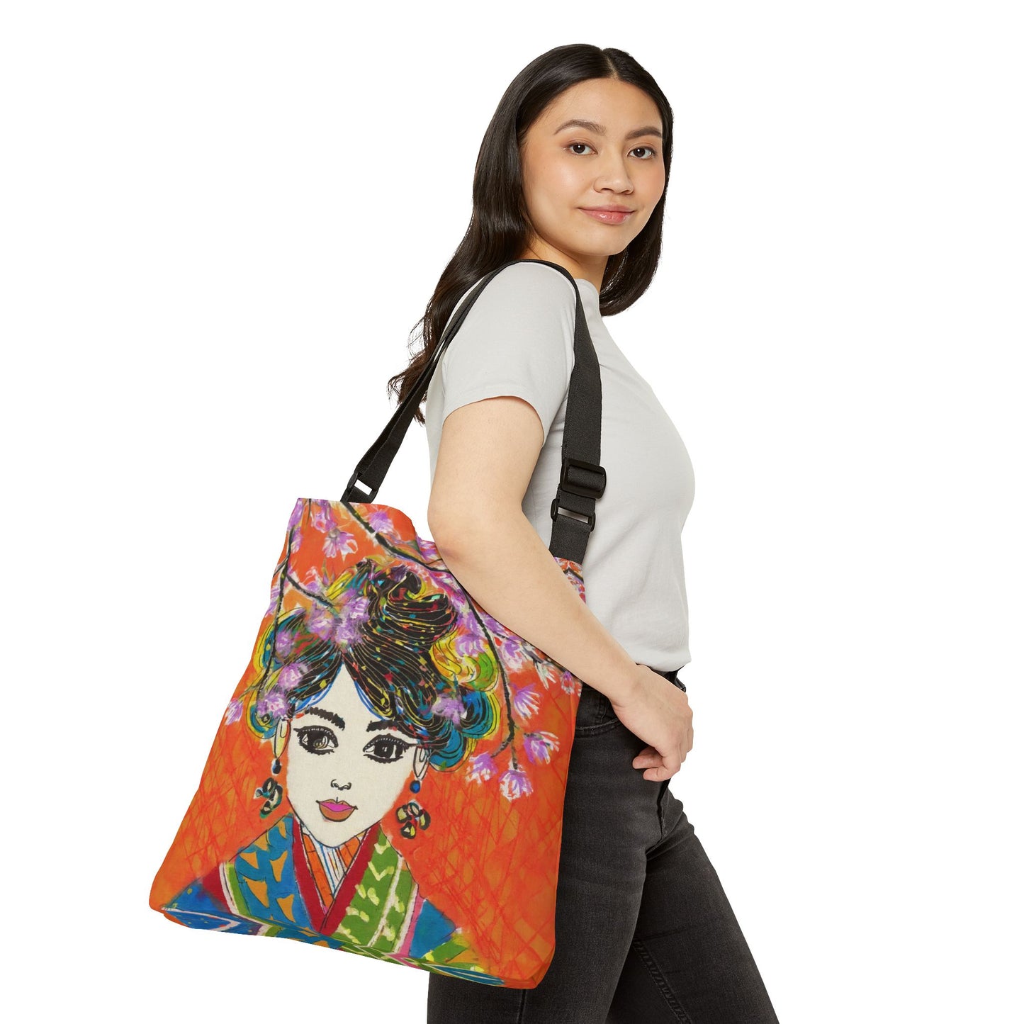 Colorful Geisha Adjustable Tote Bag