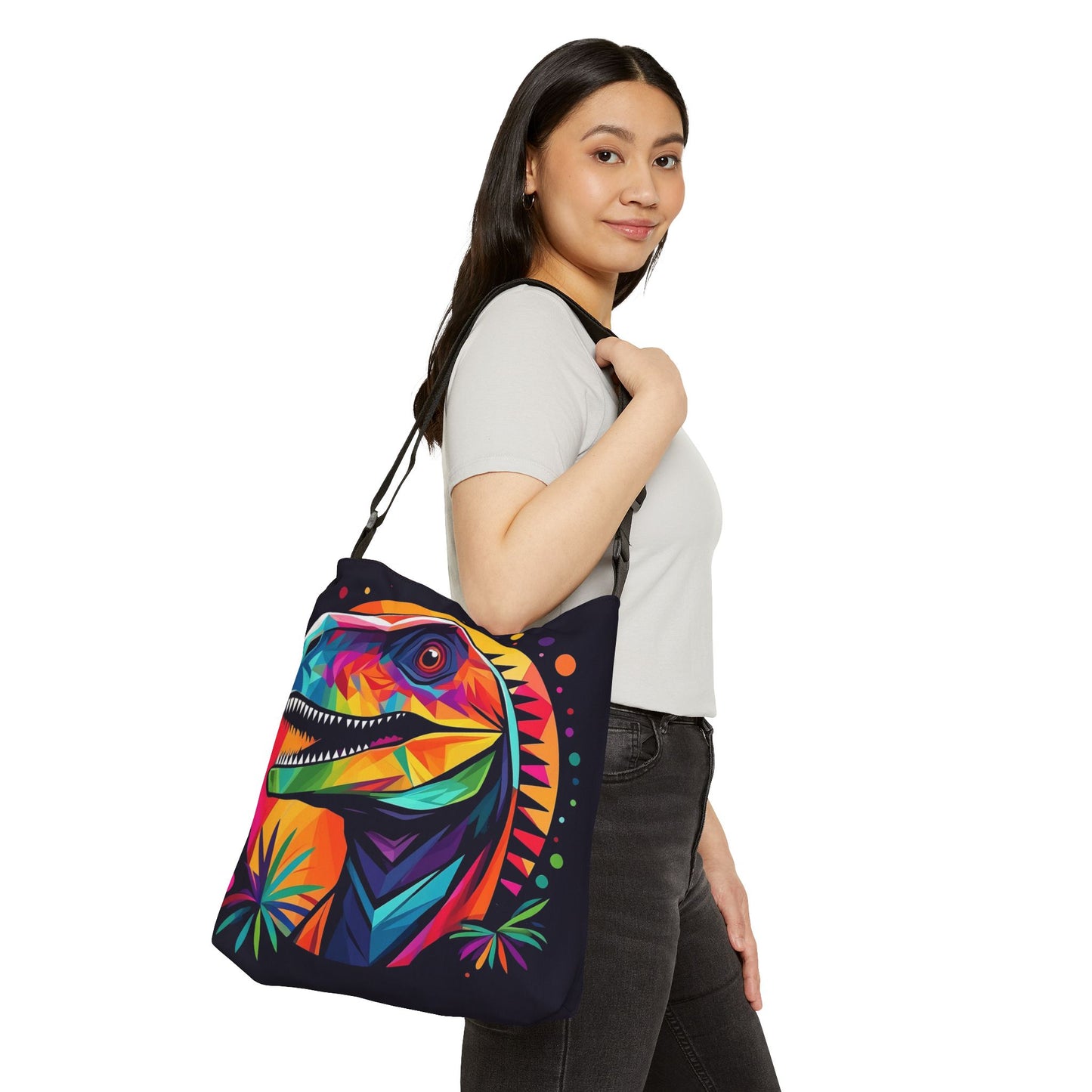 Tropical Dino Adjustable Tote Bag