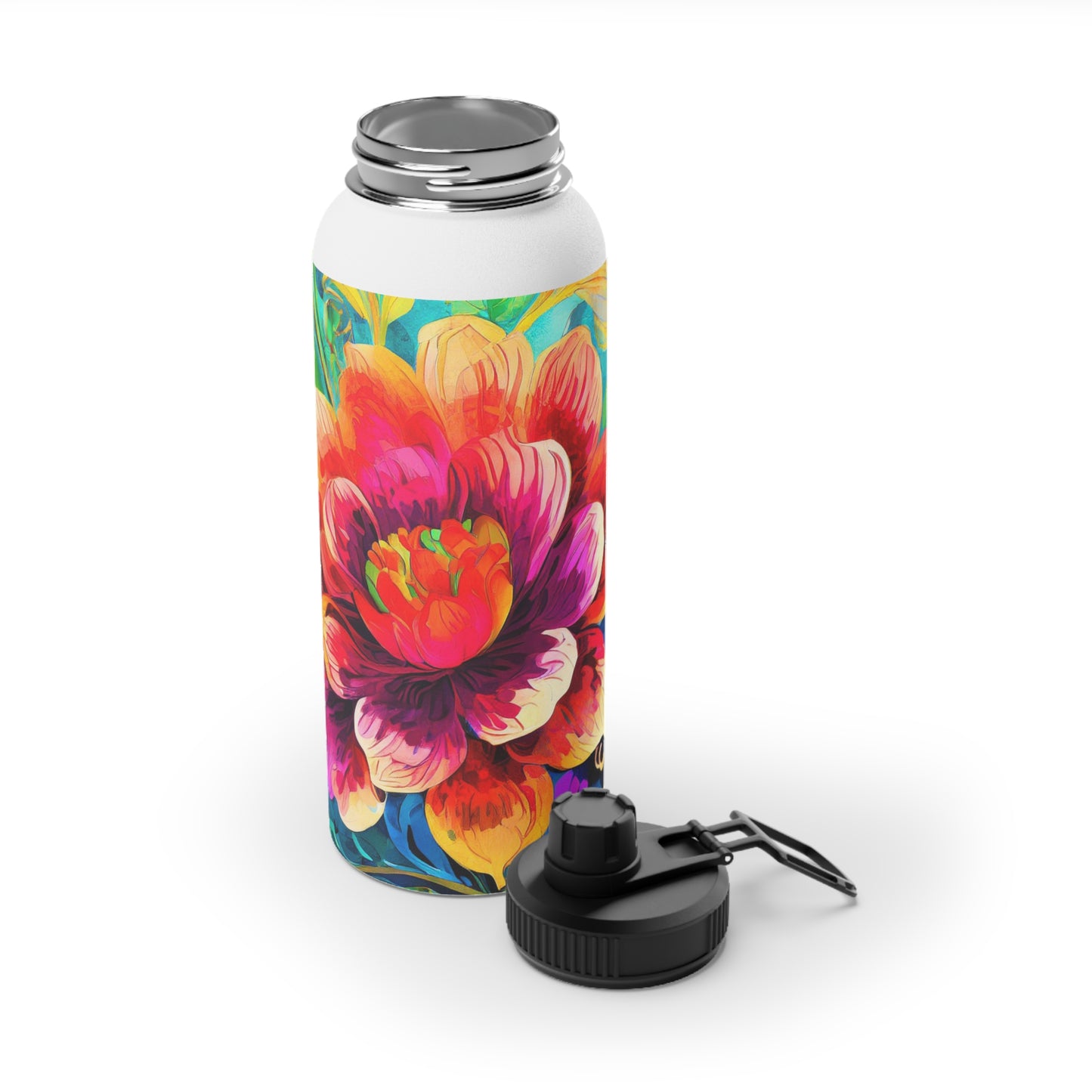 Fabulous Flower Stainless Steel Water Bottle, Sports Lid