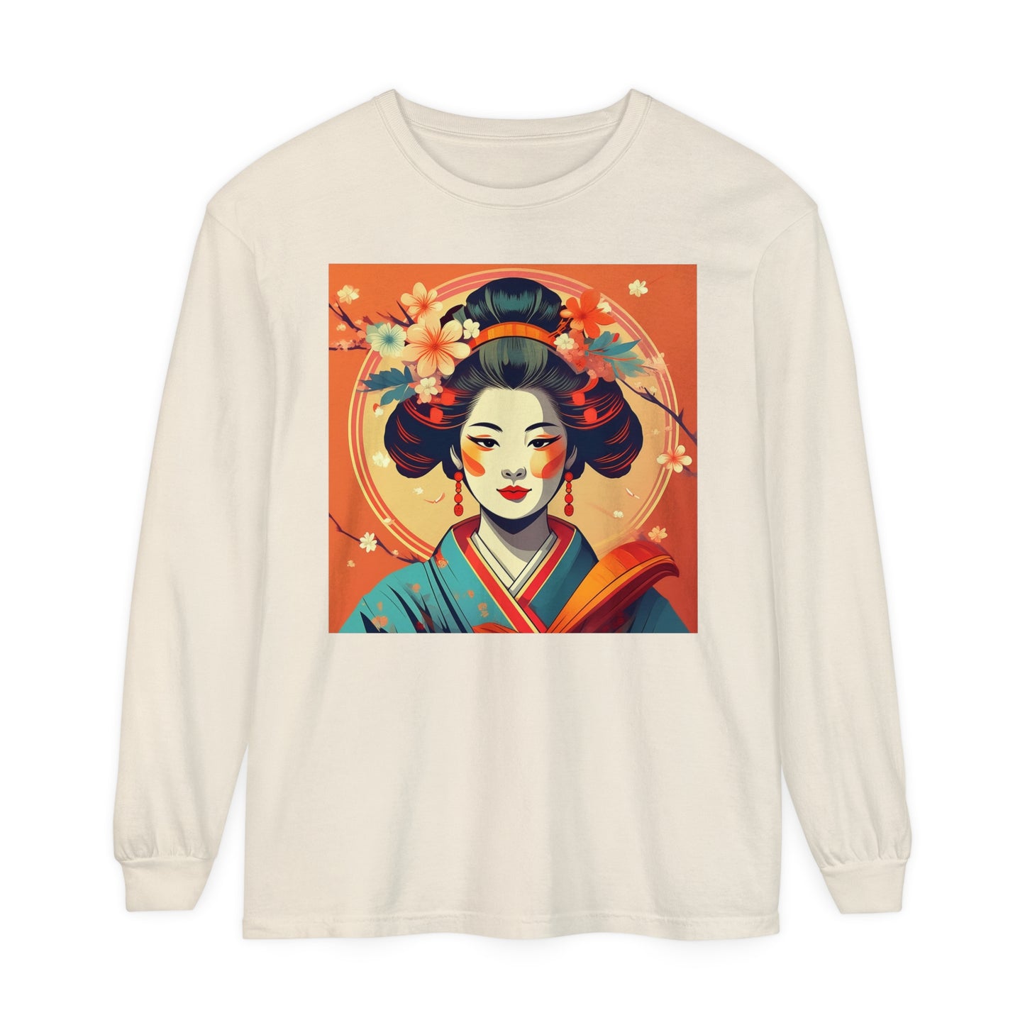 Coral Geisha Long Sleeve Tee