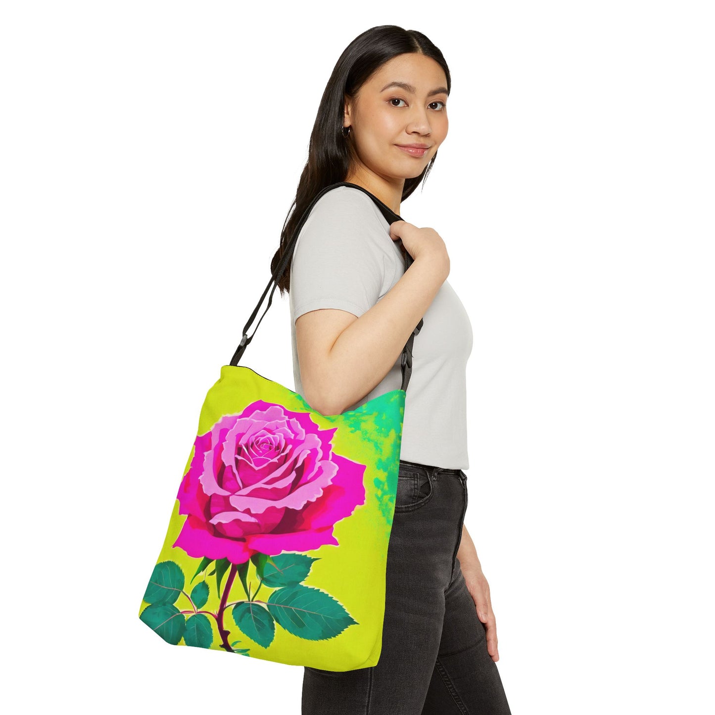 Acid Rose Adjustable Tote Bag