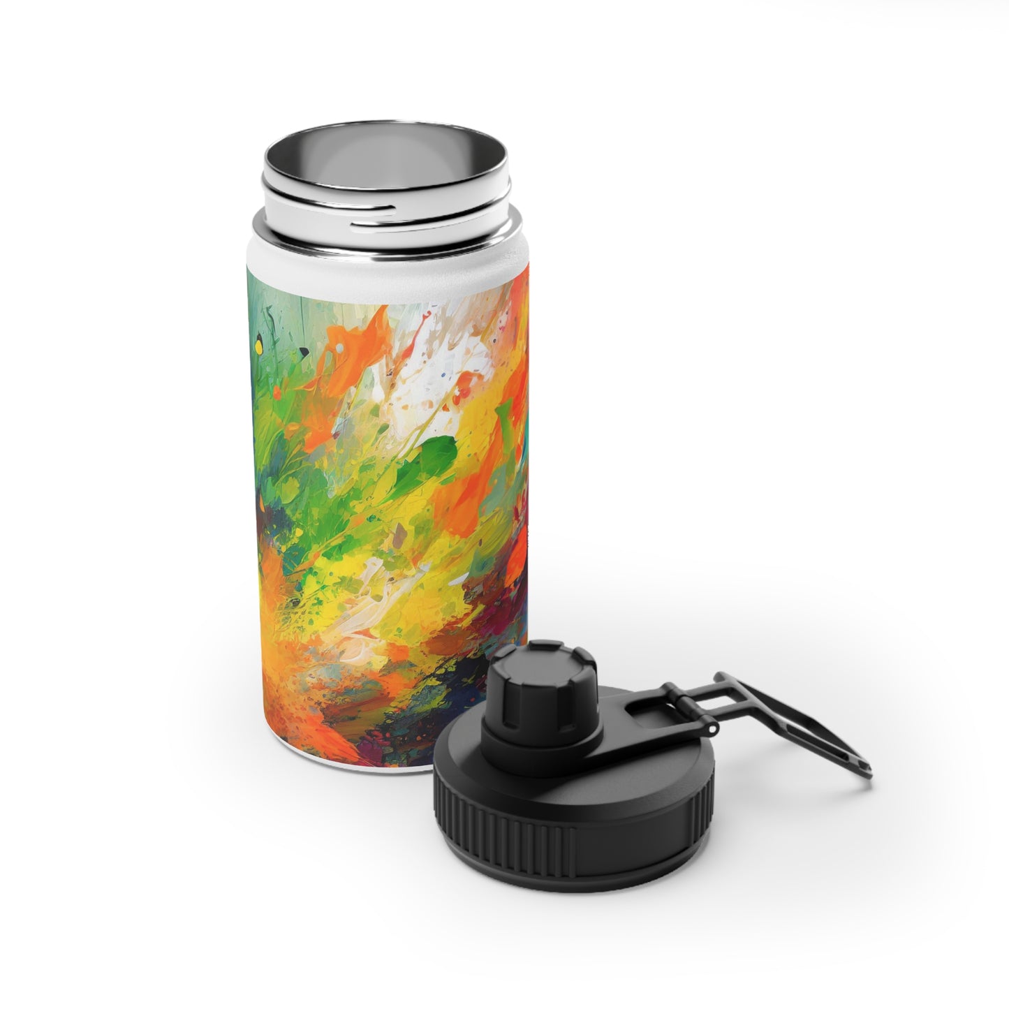 Color Splash Stainless Steel Water Bottle, Sports Lid