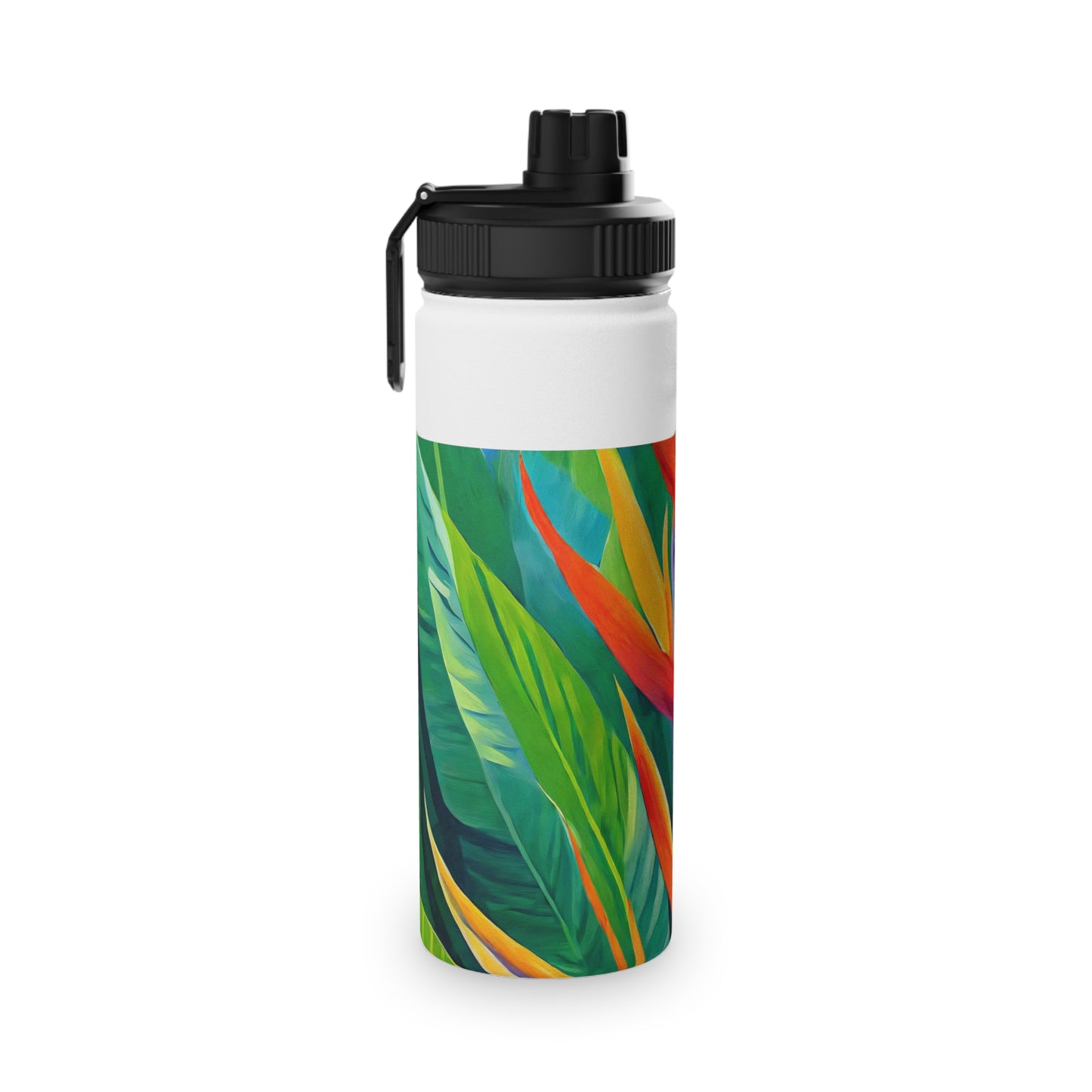 Bird or Paradise Stainless Steel Water Bottle, Sports Lid