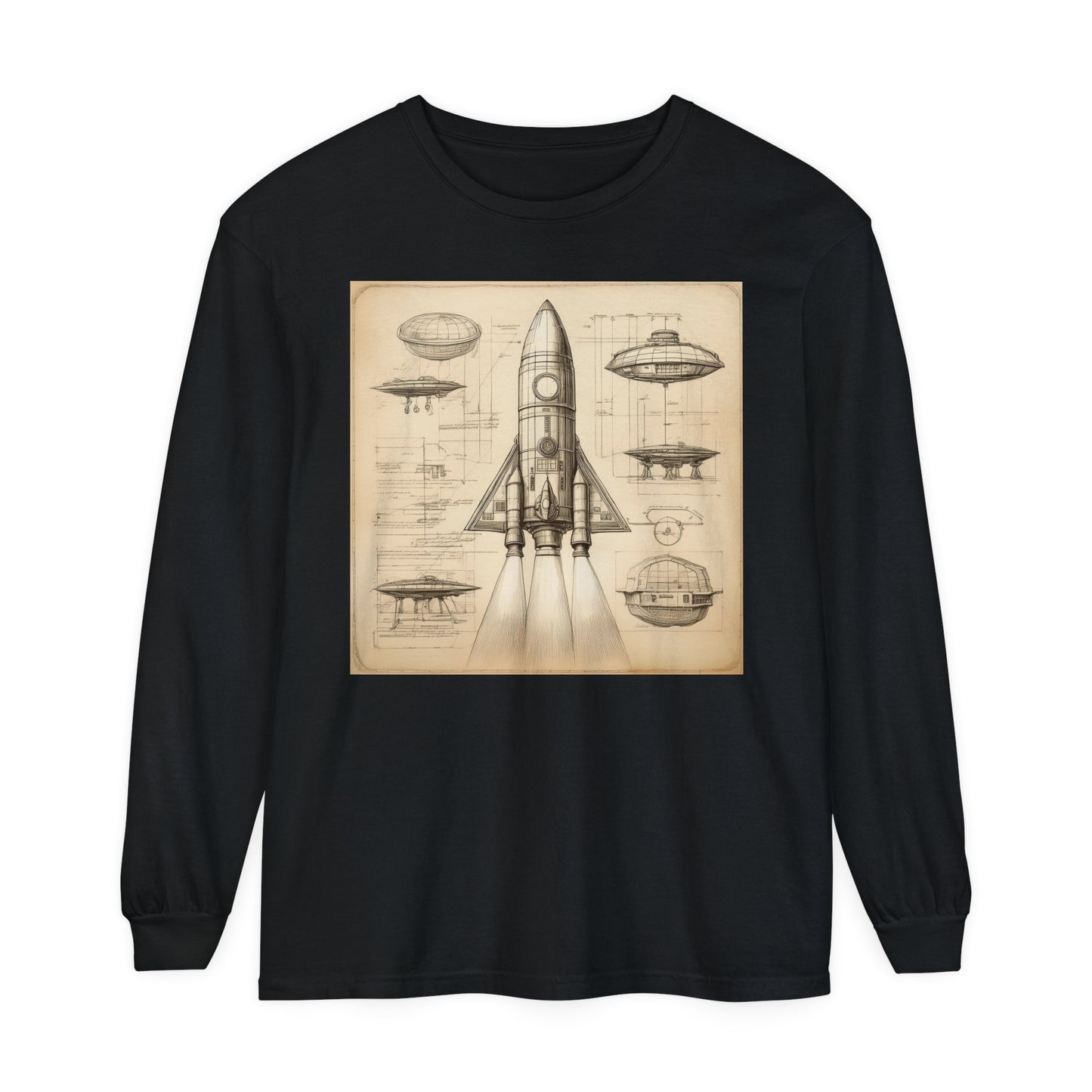 Retro Rocket Long Sleeve Tee