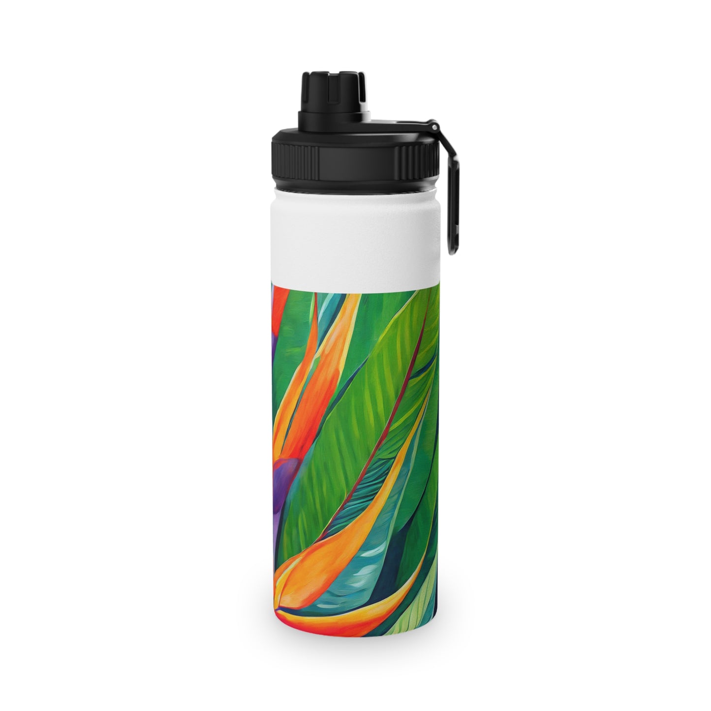 Bird or Paradise Stainless Steel Water Bottle, Sports Lid