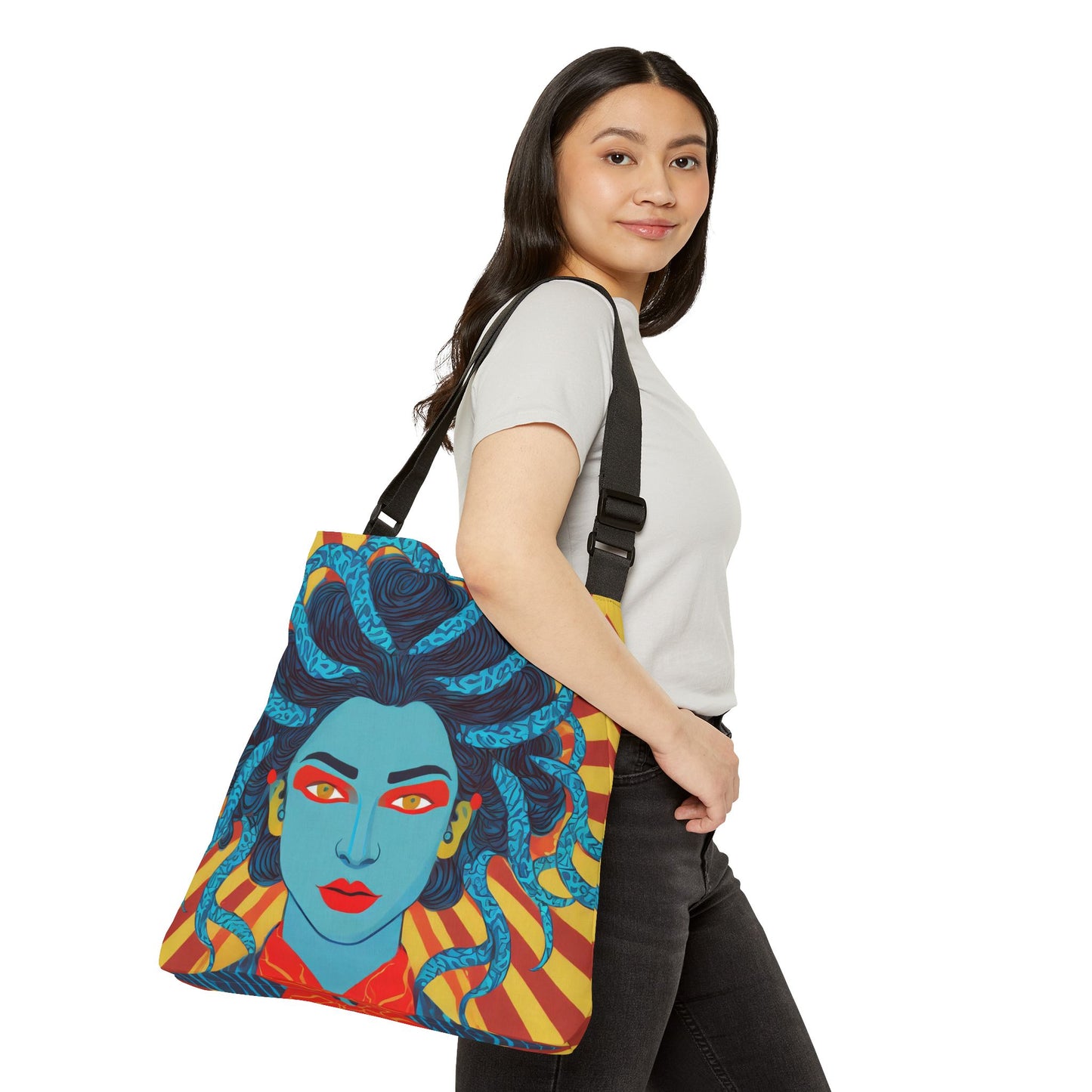 Blue Medusa Adjustable Tote Bag