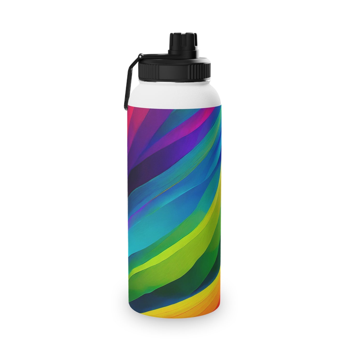 Color Waves Stainless Steel Water Bottle, Sports Lid