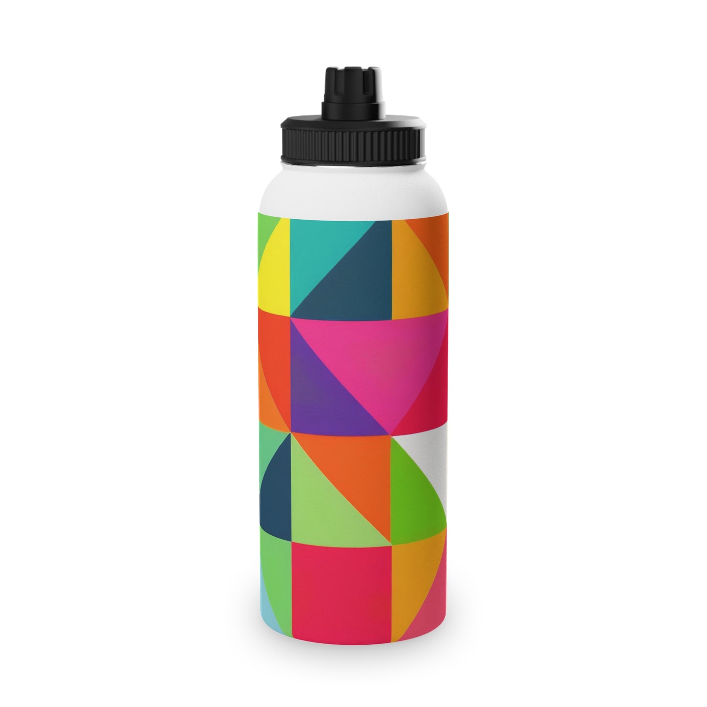 Modern Geometric Stainless Steel Water Bottle, Sports Lid