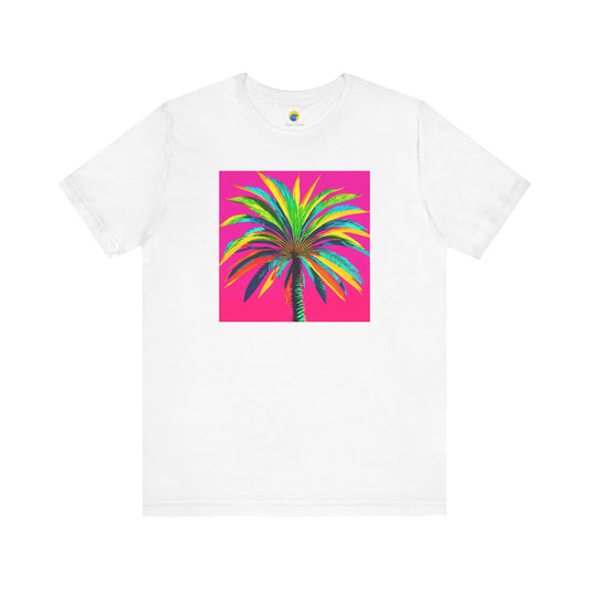 Palmetto on Pink Unisex Jersey Short Sleeve Tee