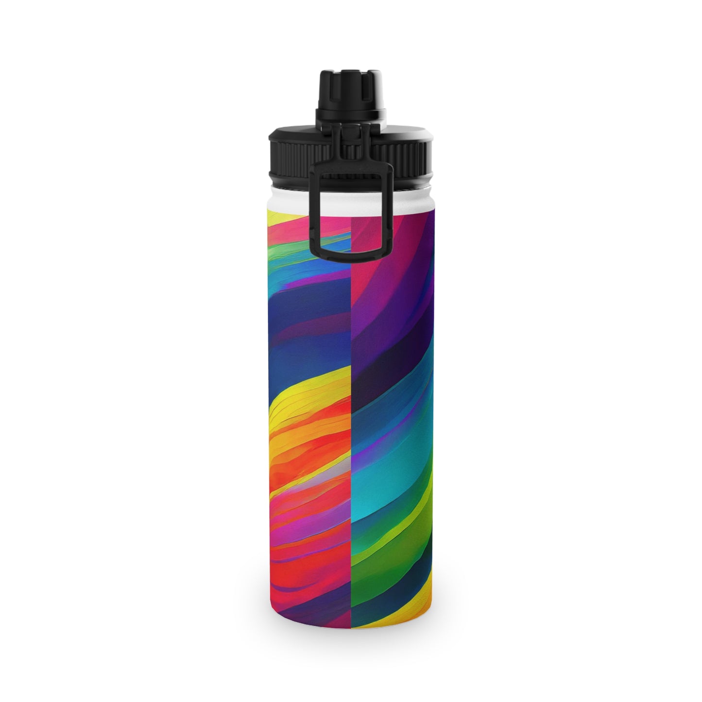 Color Waves Stainless Steel Water Bottle, Sports Lid